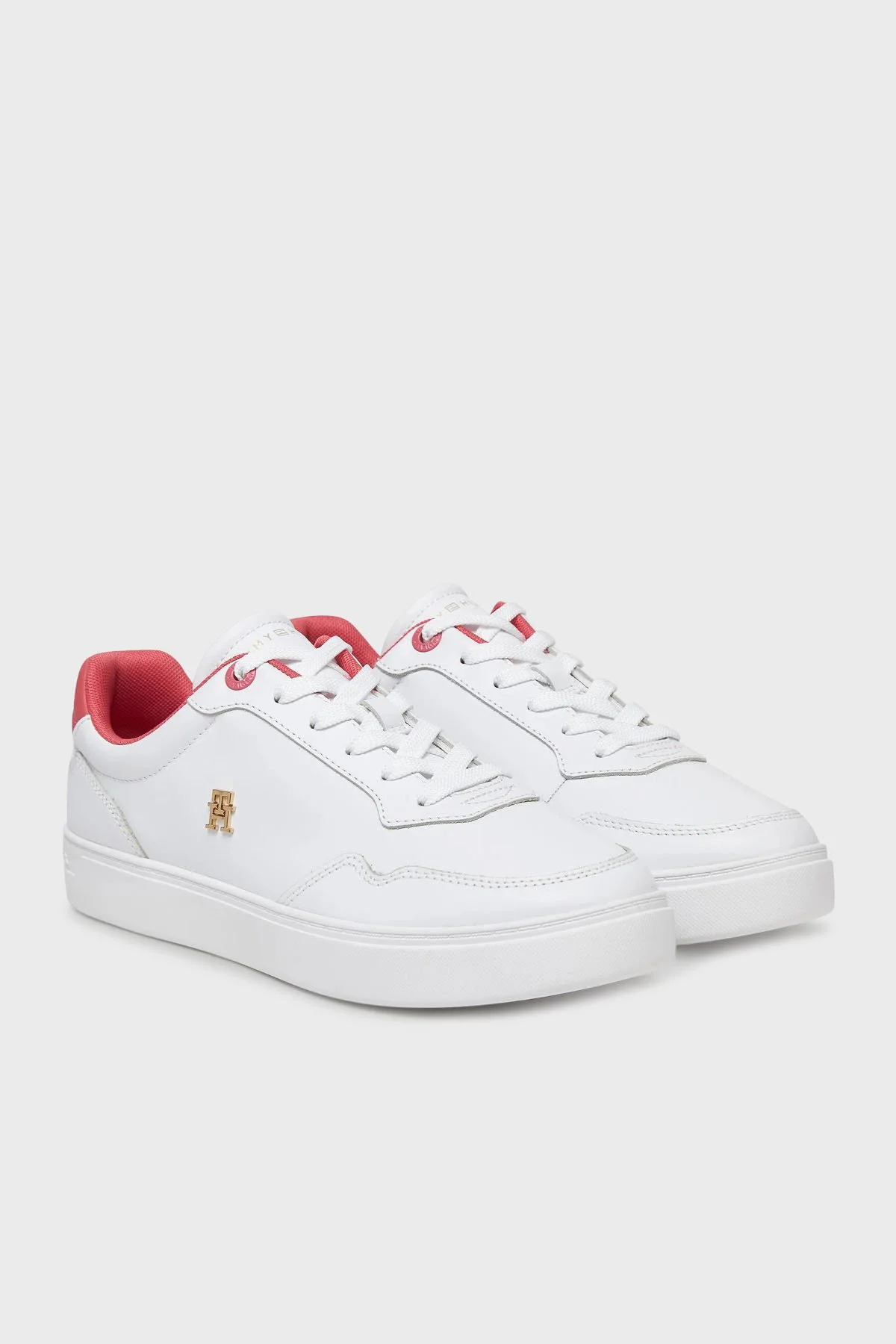 Tommy Hilfiger Logolu Deri Sneaker Kadın Ayakkabı FW0FW08680 01S BEYAZ - 2