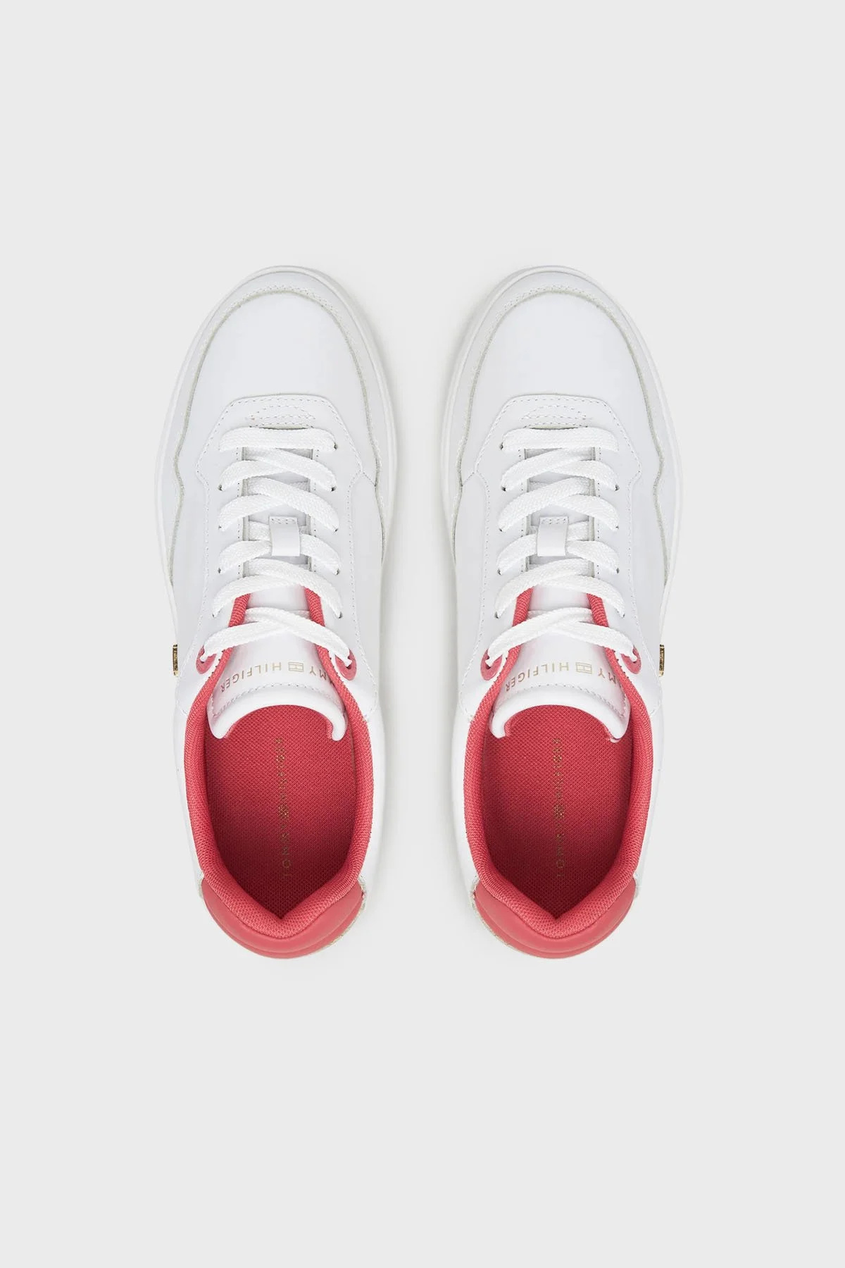 Tommy Hilfiger Logolu Deri Sneaker Kadın Ayakkabı FW0FW08680 01S BEYAZ - 4