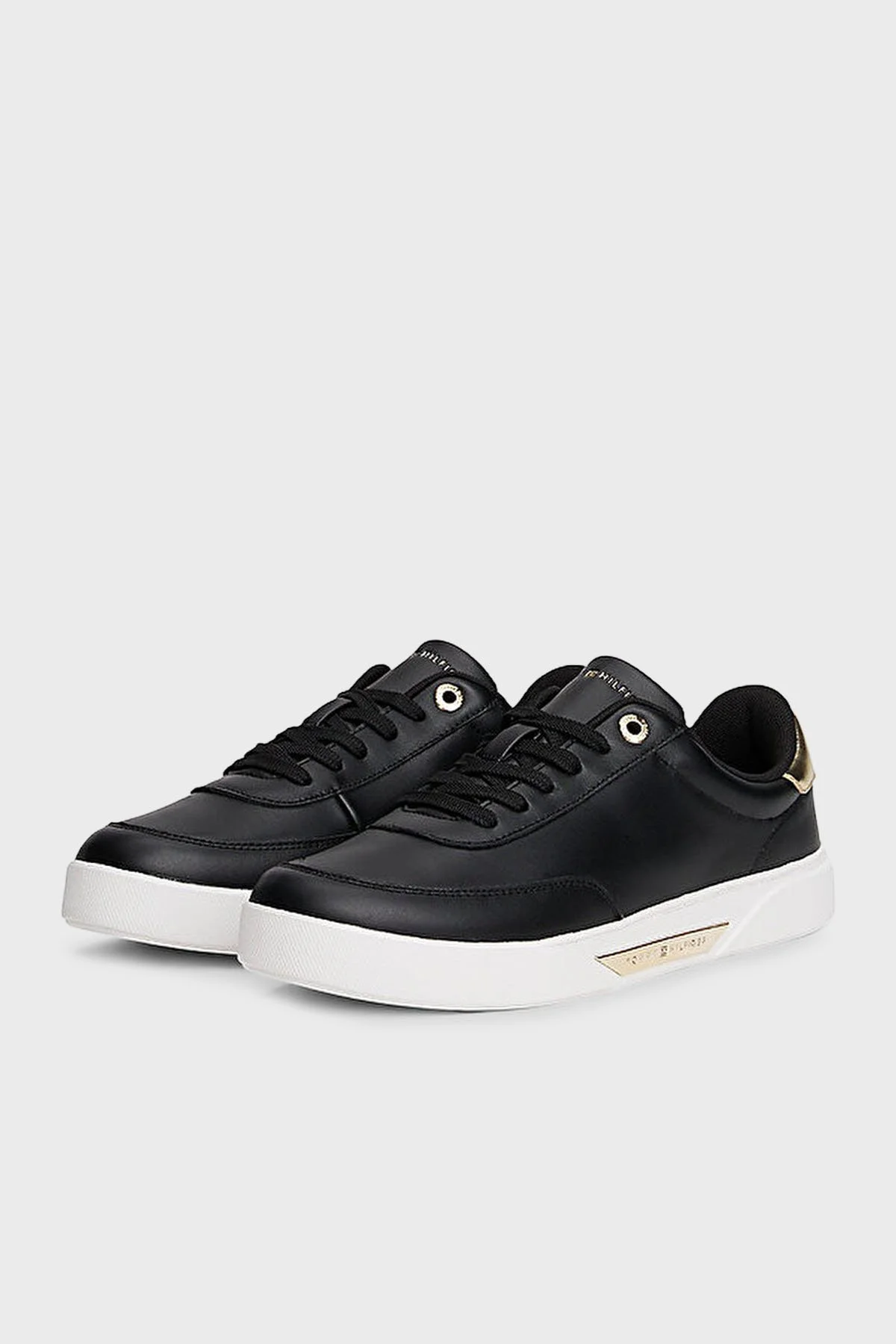 Tommy Hilfiger Logolu Deri Sneaker Kadın Ayakkabı FW0FW08682 BDS SİYAH - 3
