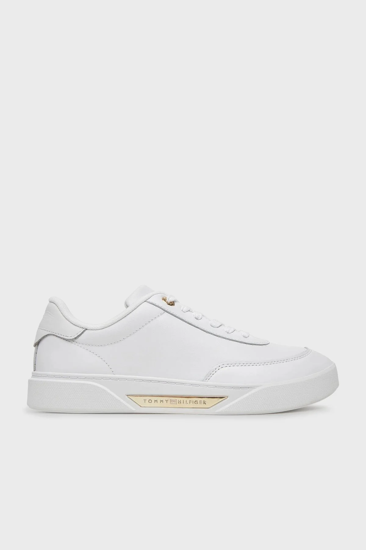 Tommy Hilfiger Logolu Deri Sneaker Kadın Ayakkabı FW0FW08682 YBS BEYAZ - 1