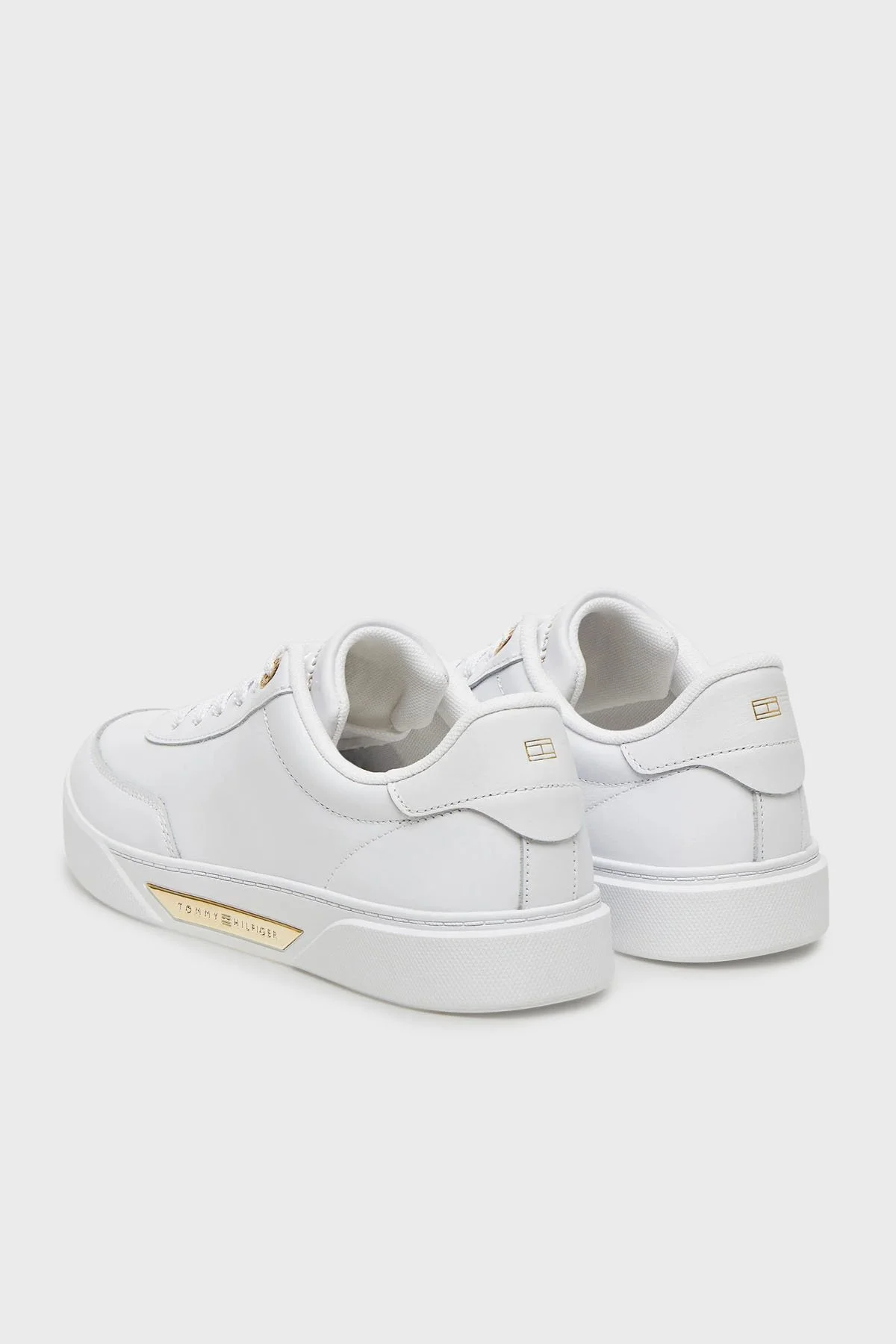 Tommy Hilfiger Logolu Deri Sneaker Kadın Ayakkabı FW0FW08682 YBS BEYAZ - 3