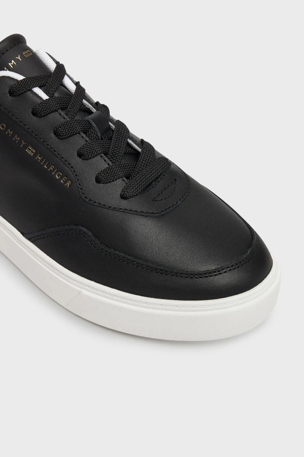 Tommy Hilfiger Logolu Deri Sneaker Bayan Ayakkabı FW0FW08689 BDS SİYAH - 4