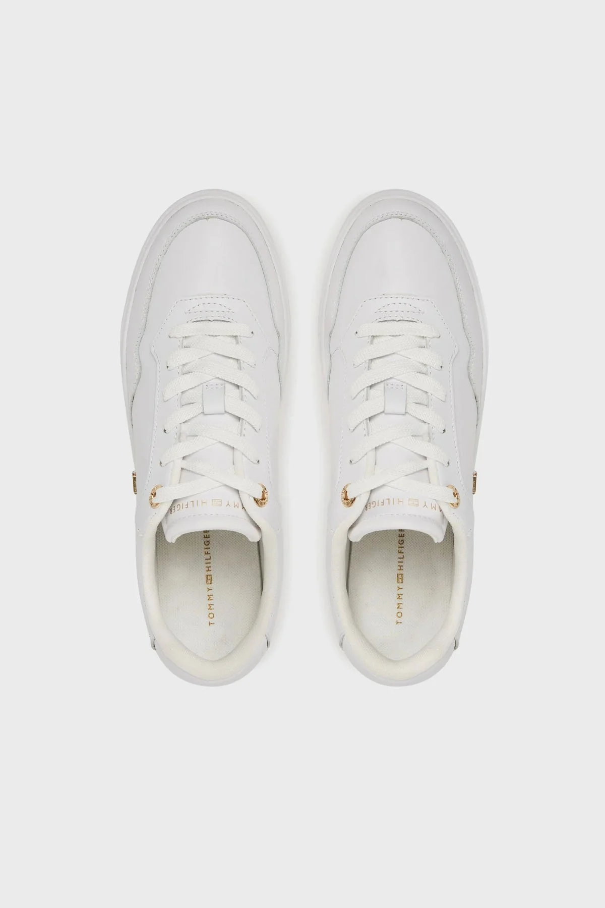 Tommy Hilfiger Logolu Deri Sneaker Bayan Ayakkabı FW0FW08758 0HT BEYAZ - 9
