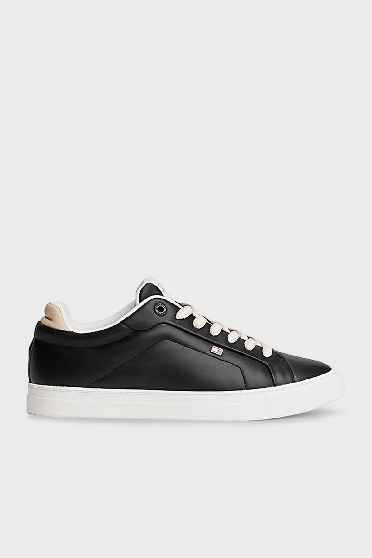 Tommy Hilfiger Logolu Deri Sneaker Kadın Ayakkabı FW0FW08815 BDS SİYAH - 1