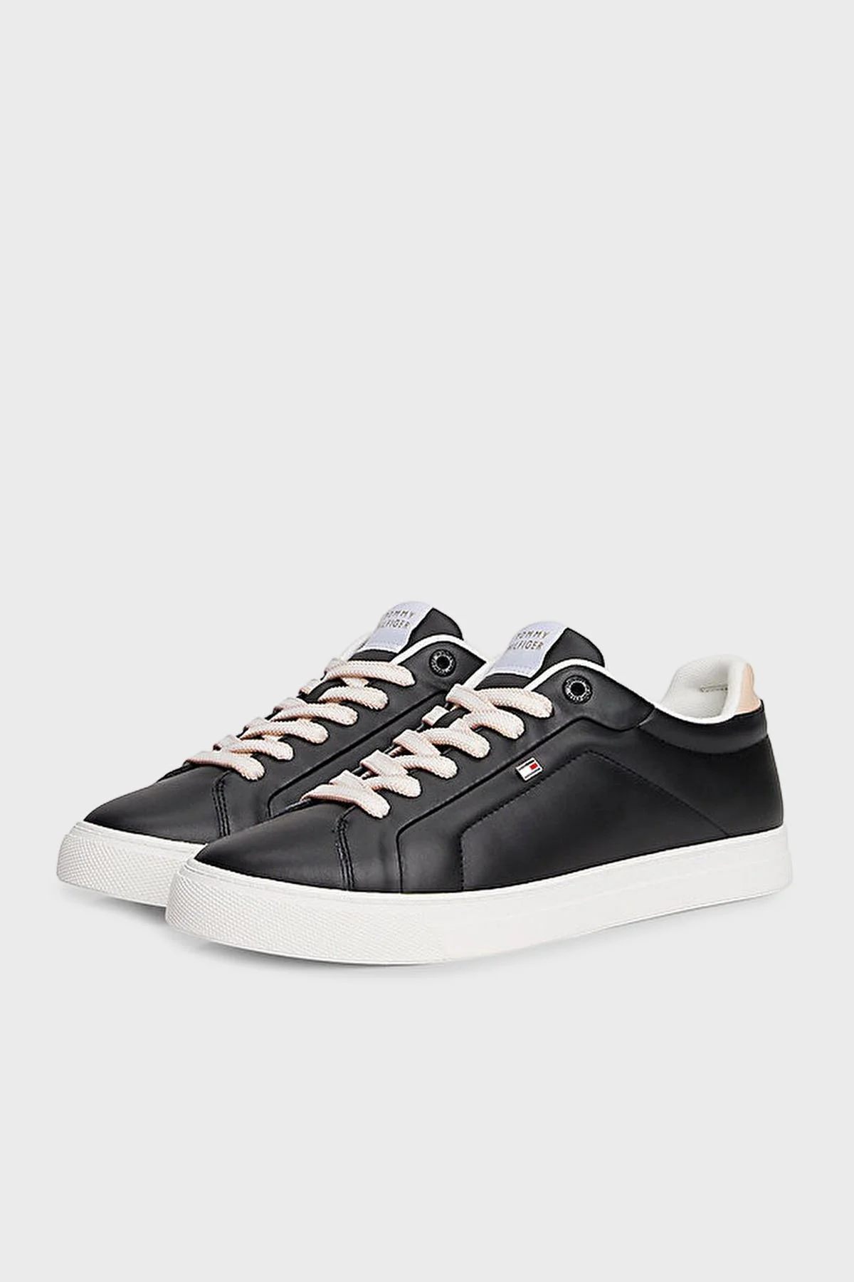 Tommy Hilfiger Logolu Deri Sneaker Kadın Ayakkabı FW0FW08815 BDS SİYAH - 3