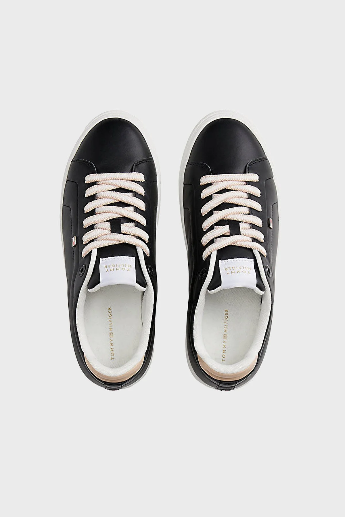 Tommy Hilfiger Logolu Deri Sneaker Kadın Ayakkabı FW0FW08815 BDS SİYAH - 4