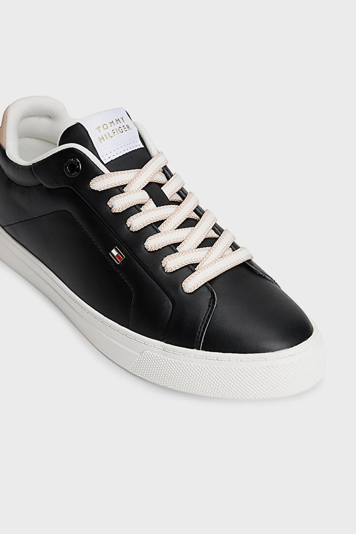 Tommy Hilfiger Logolu Deri Sneaker Kadın Ayakkabı FW0FW08815 BDS SİYAH - 5