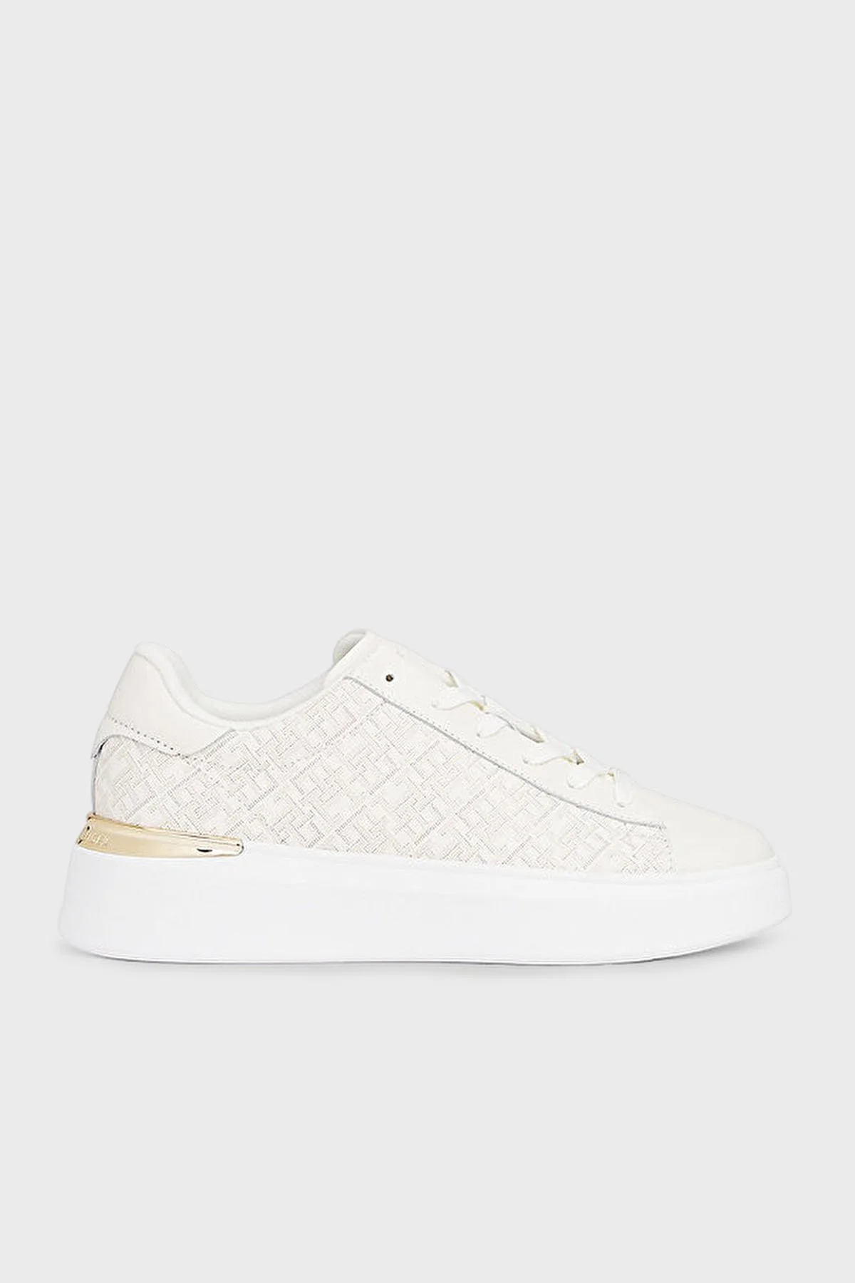 Tommy Hilfiger Logolu Deri Sneaker Bayan Ayakkabı FW0FW09155 YA8 BEYAZ - 1