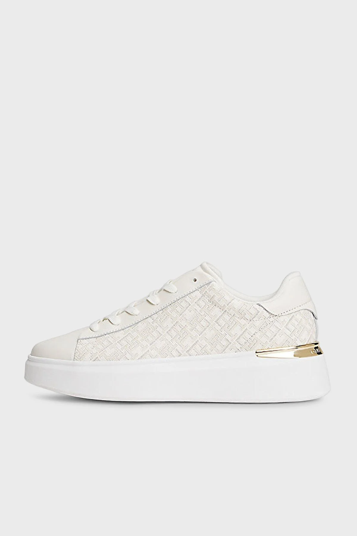 Tommy Hilfiger Logolu Deri Sneaker Bayan Ayakkabı FW0FW09155 YA8 BEYAZ - 3