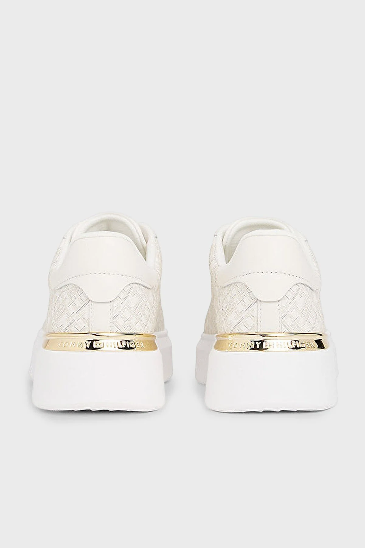 Tommy Hilfiger Logolu Deri Sneaker Bayan Ayakkabı FW0FW09155 YA8 BEYAZ - 4