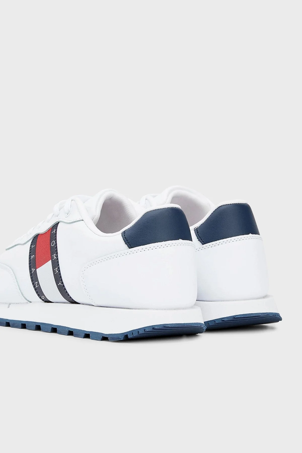 Tommy Hilfiger Logolu Deri Sneaker Erkek Ayakkabı EM0EM00898 YBR BEYAZ - 5