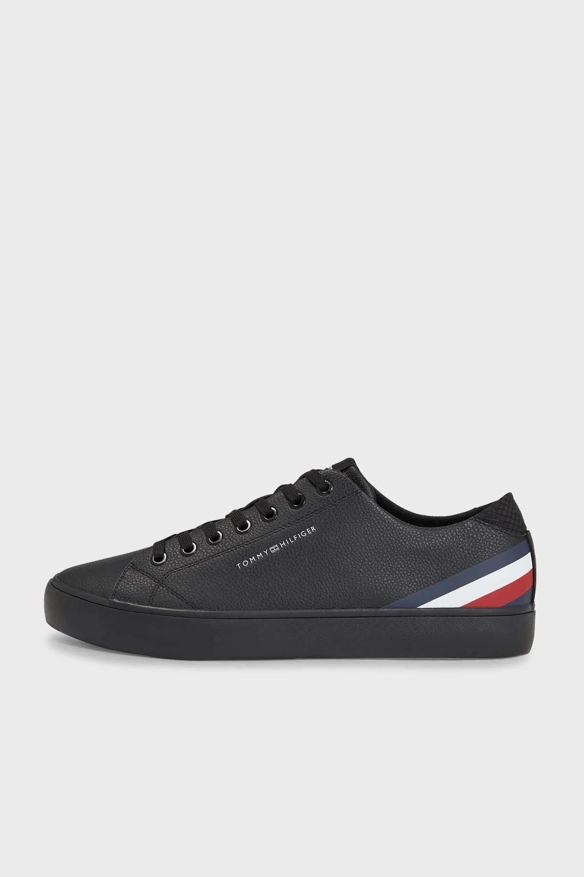 Tommy Hilfiger Logolu Deri Sneaker Erkek Ayakkabı FM0FM04778 0GQ SİYAH - 3