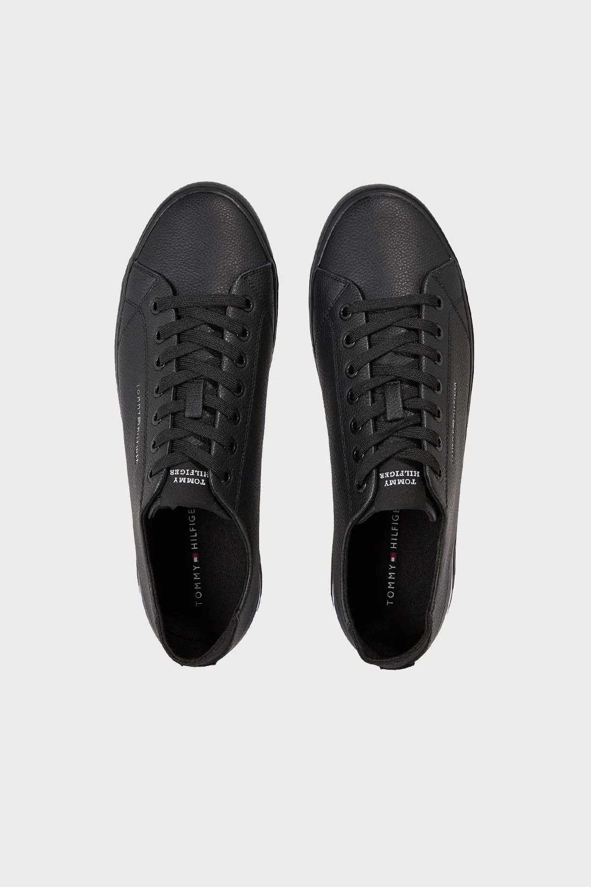 Tommy Hilfiger Logolu Deri Sneaker Erkek Ayakkabı FM0FM04778 0GQ SİYAH - 4