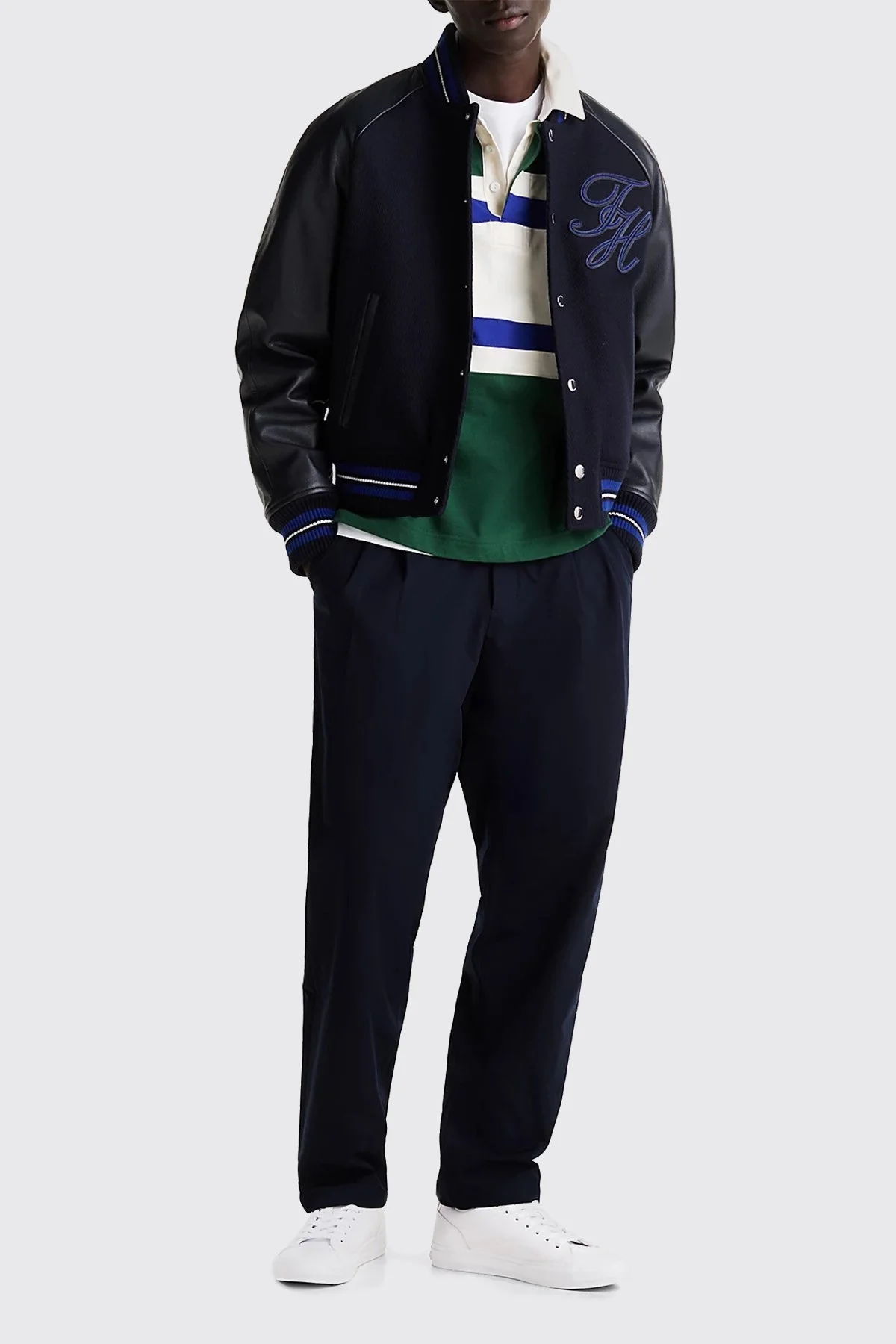 Tommy Hilfiger Logolu Deri Sneaker Erkek Ayakkabı FM0FM05312 YBS BEYAZ - 2