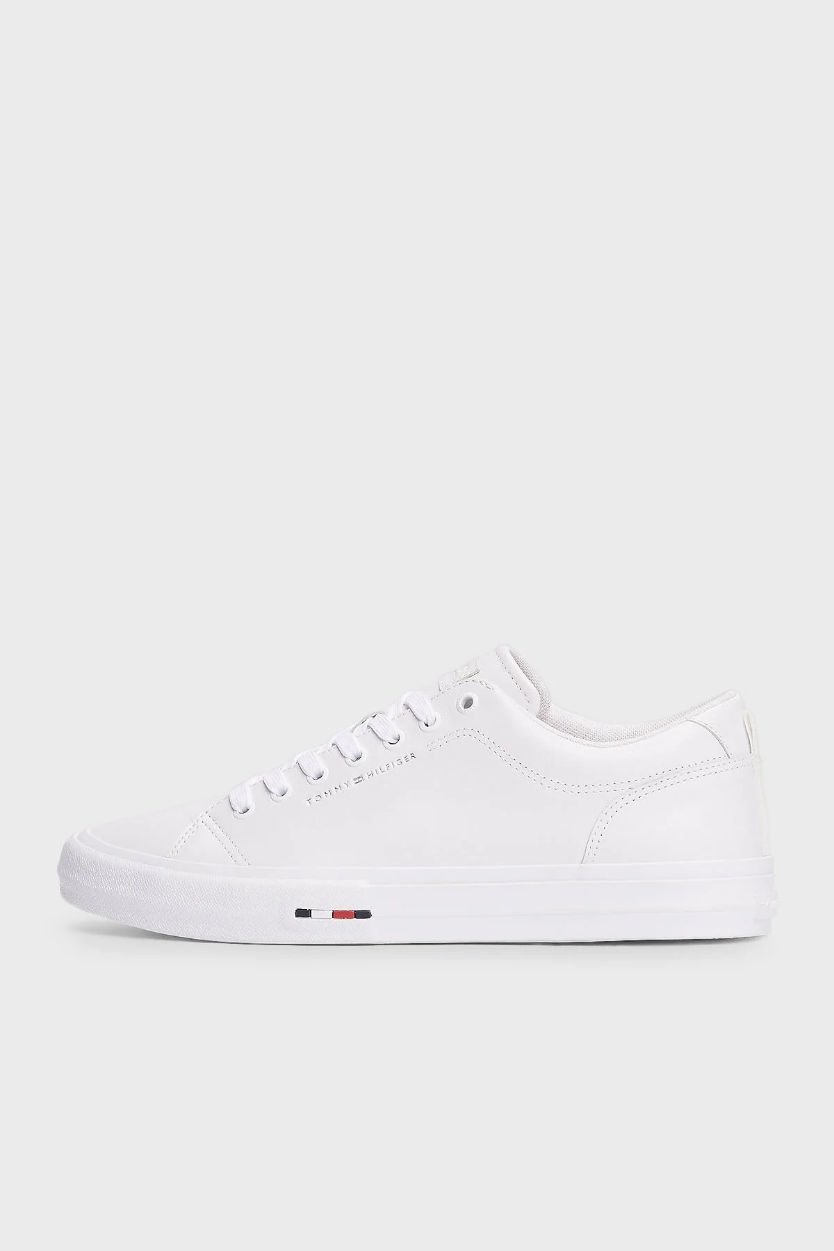 Tommy Hilfiger Logolu Deri Sneaker Erkek Ayakkabı FM0FM05312 YBS BEYAZ - 3