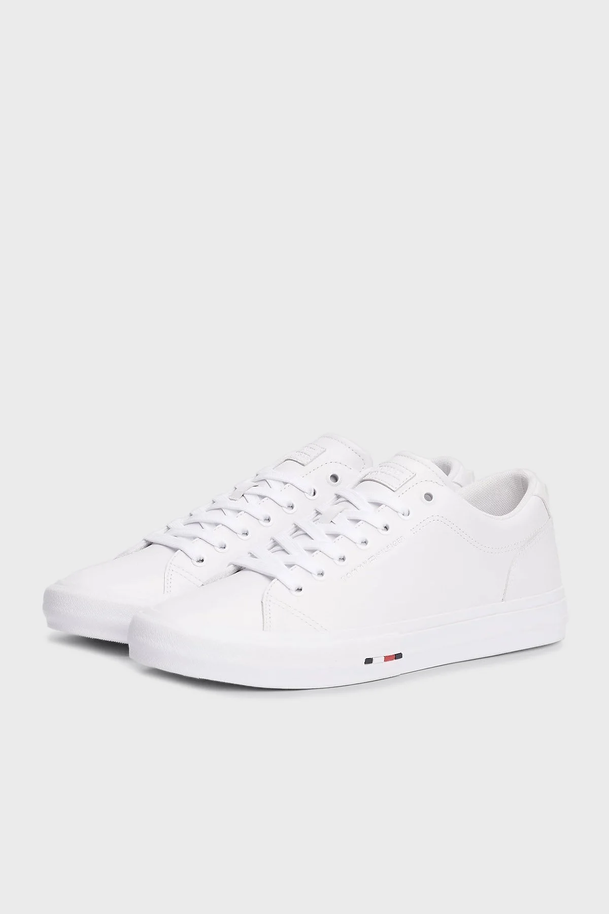 Tommy Hilfiger Logolu Deri Sneaker Erkek Ayakkabı FM0FM05312 YBS BEYAZ - 4