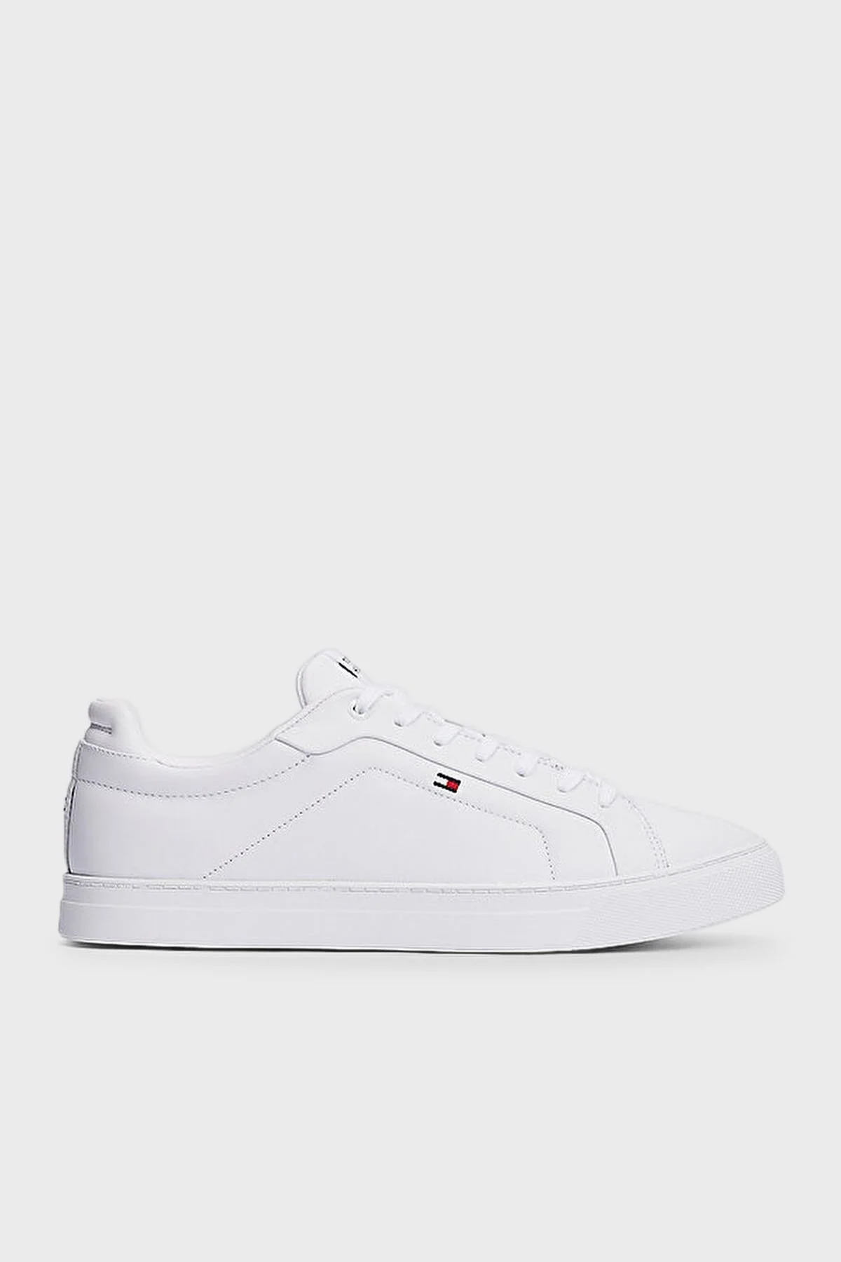 Tommy Hilfiger Logolu Deri Sneaker Erkek Ayakkabı FM0FM05317 YBS BEYAZ - 1