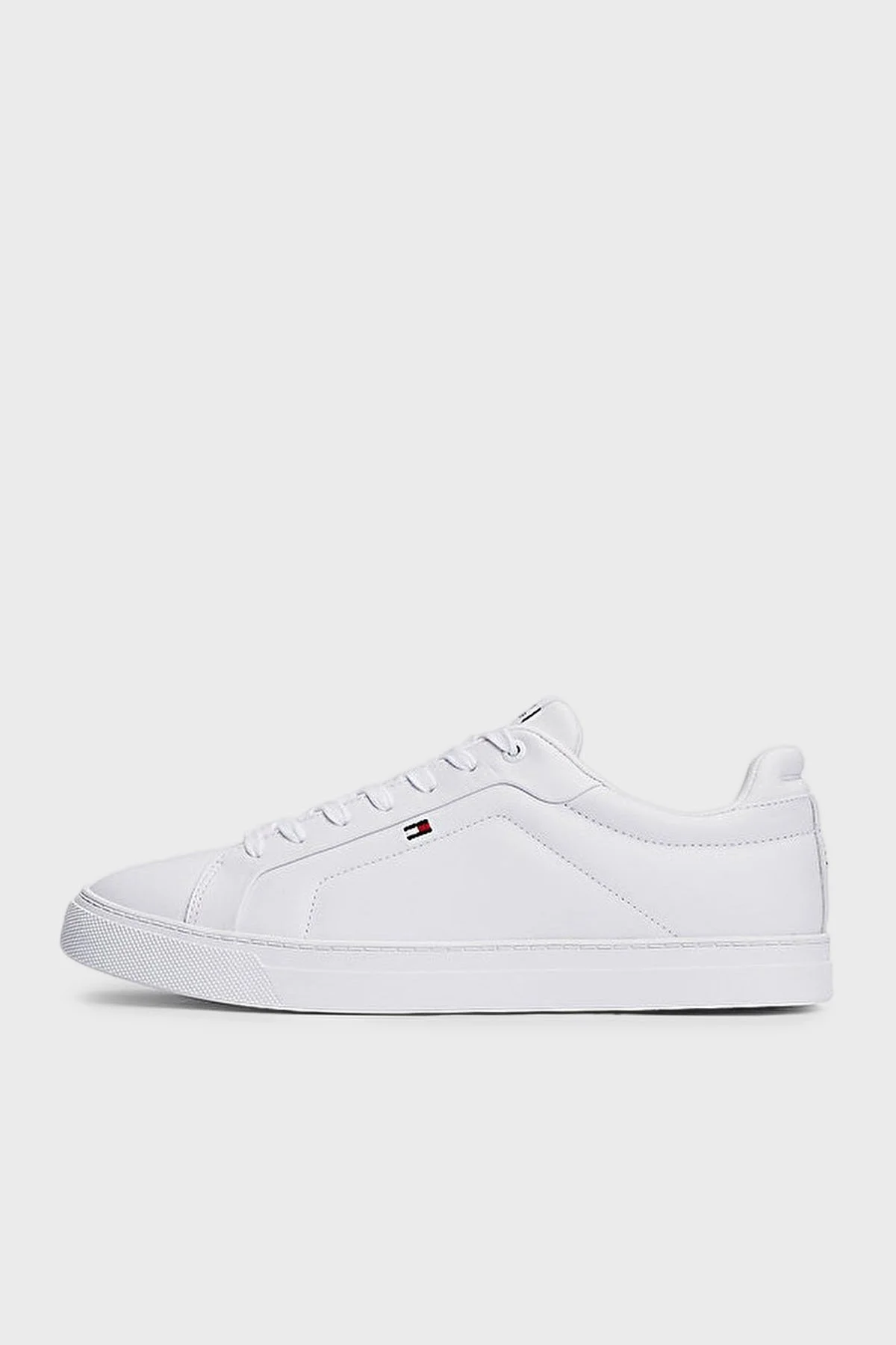 Tommy Hilfiger Logolu Deri Sneaker Erkek Ayakkabı FM0FM05317 YBS BEYAZ - 2