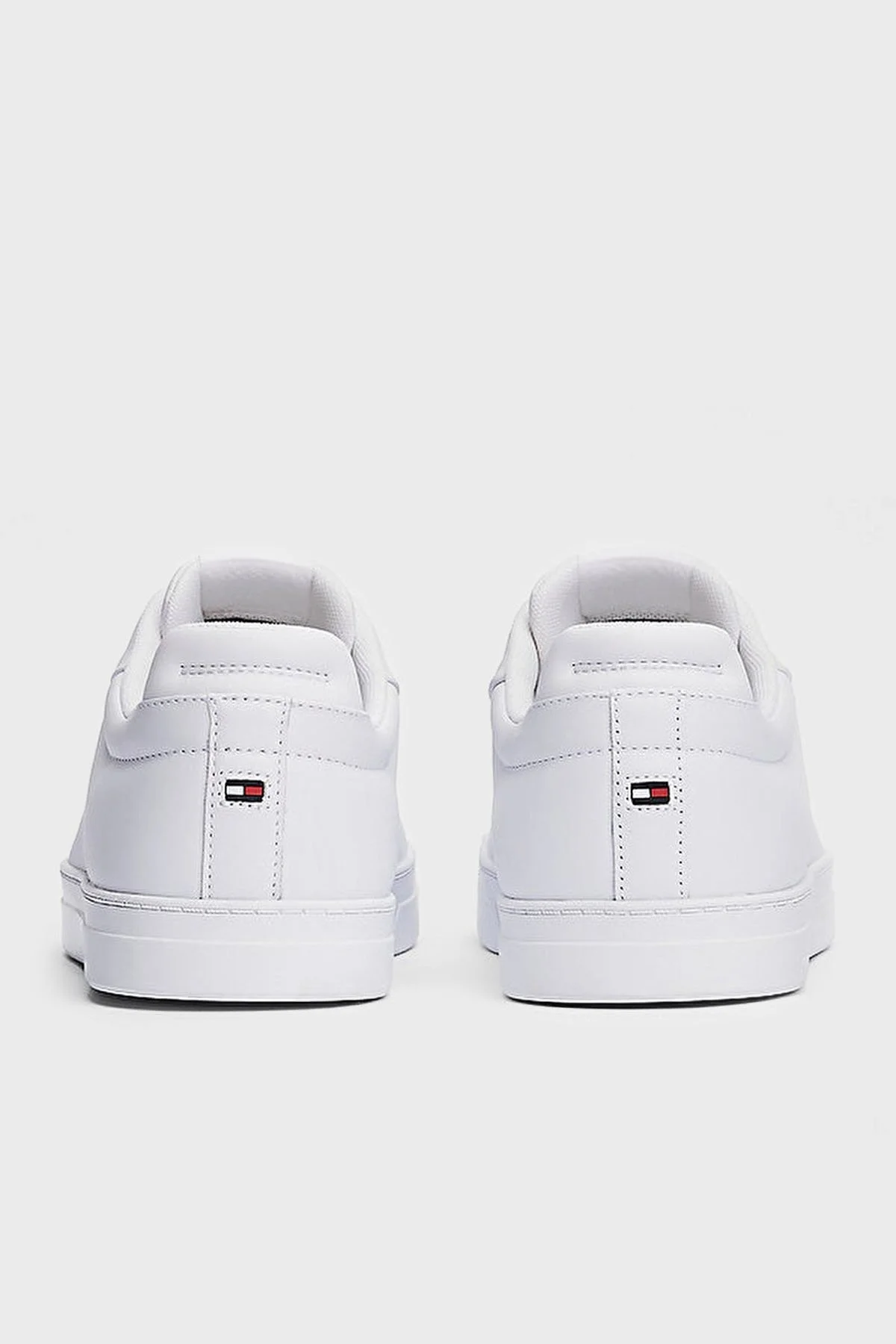 Tommy Hilfiger Logolu Deri Sneaker Erkek Ayakkabı FM0FM05317 YBS BEYAZ - 5