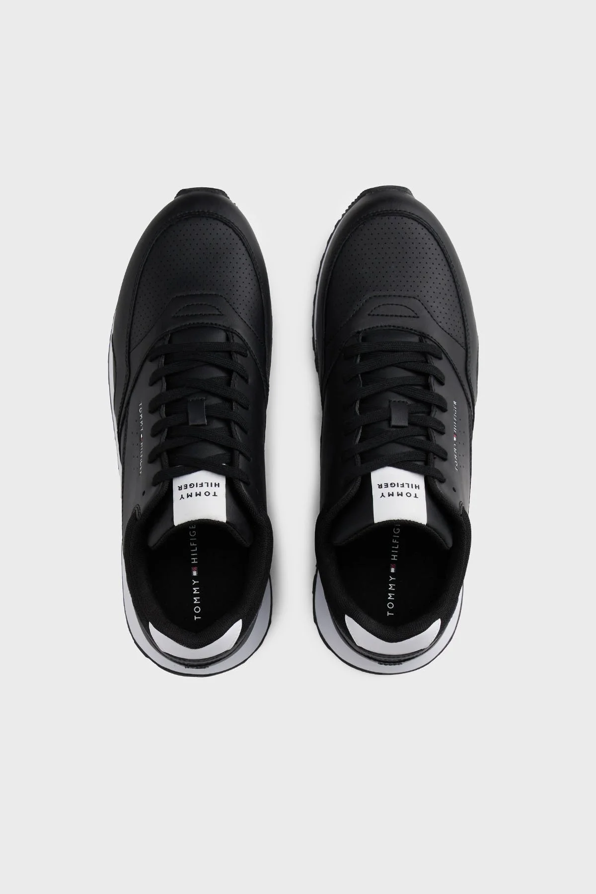 Tommy Hilfiger Logolu Deri Sneaker Erkek Ayakkabı FM0FM05512 0GX SİYAH - 4