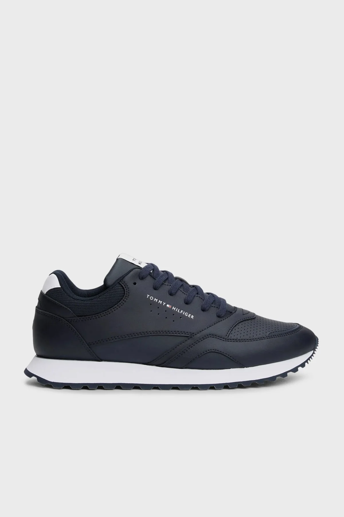 Tommy Hilfiger Logolu Deri Sneaker Erkek Ayakkabı FM0FM05512 DW5 LACİVERT - 1