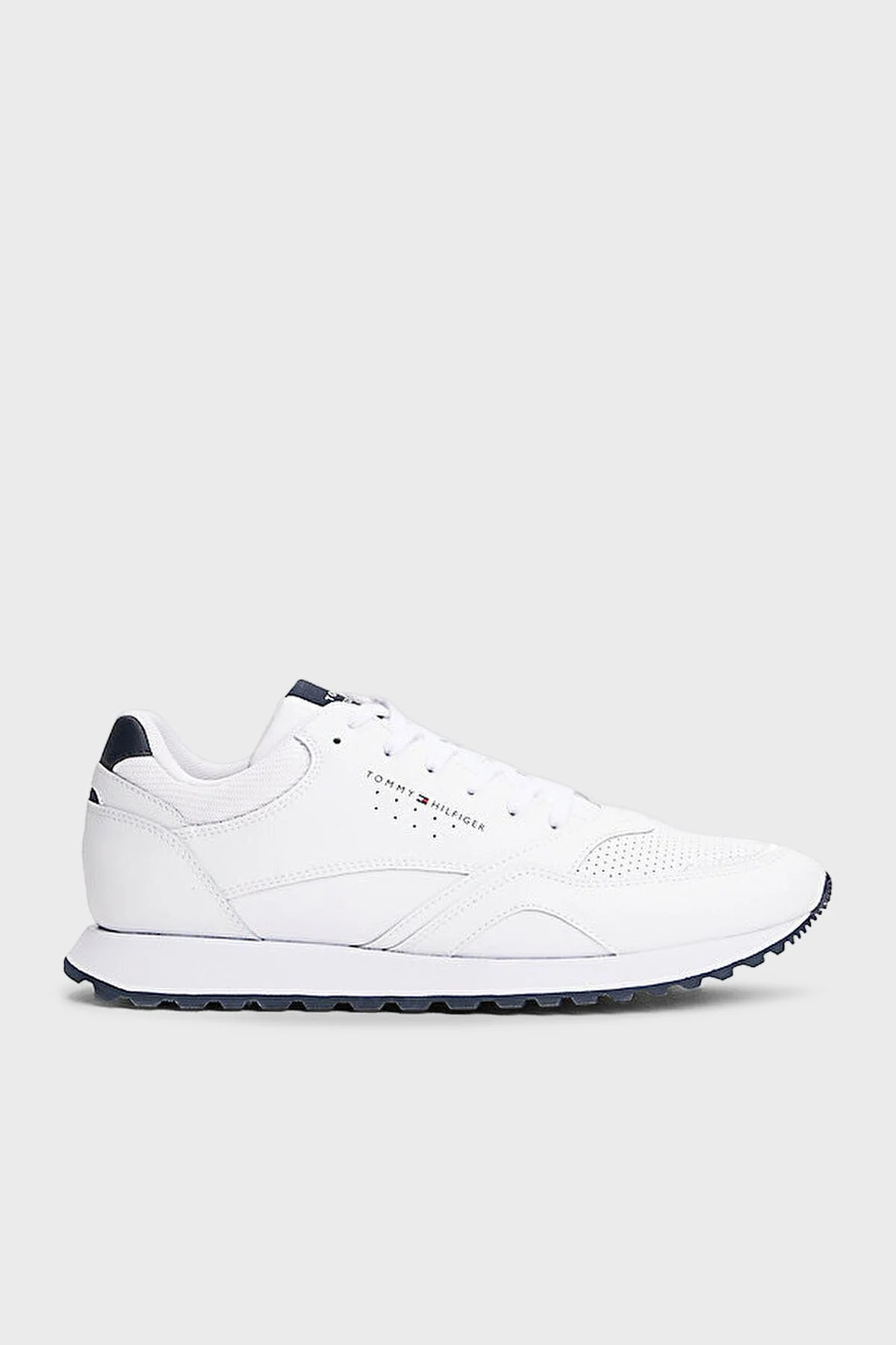 Tommy Hilfiger Logolu Deri Sneaker Erkek Ayakkabı FM0FM05512 YBS BEYAZ - 1