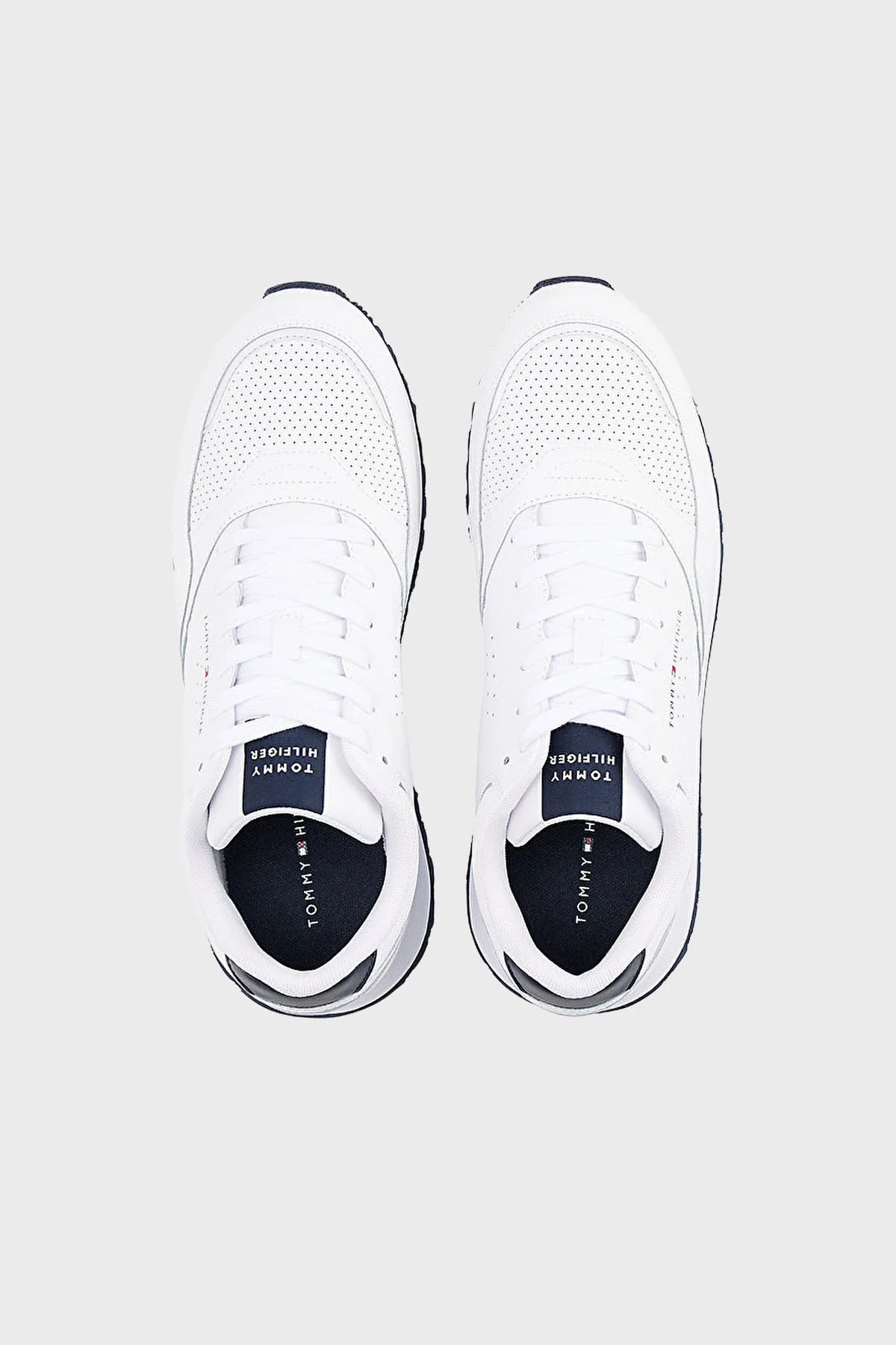 Tommy Hilfiger Logolu Deri Sneaker Erkek Ayakkabı FM0FM05512 YBS BEYAZ - 3