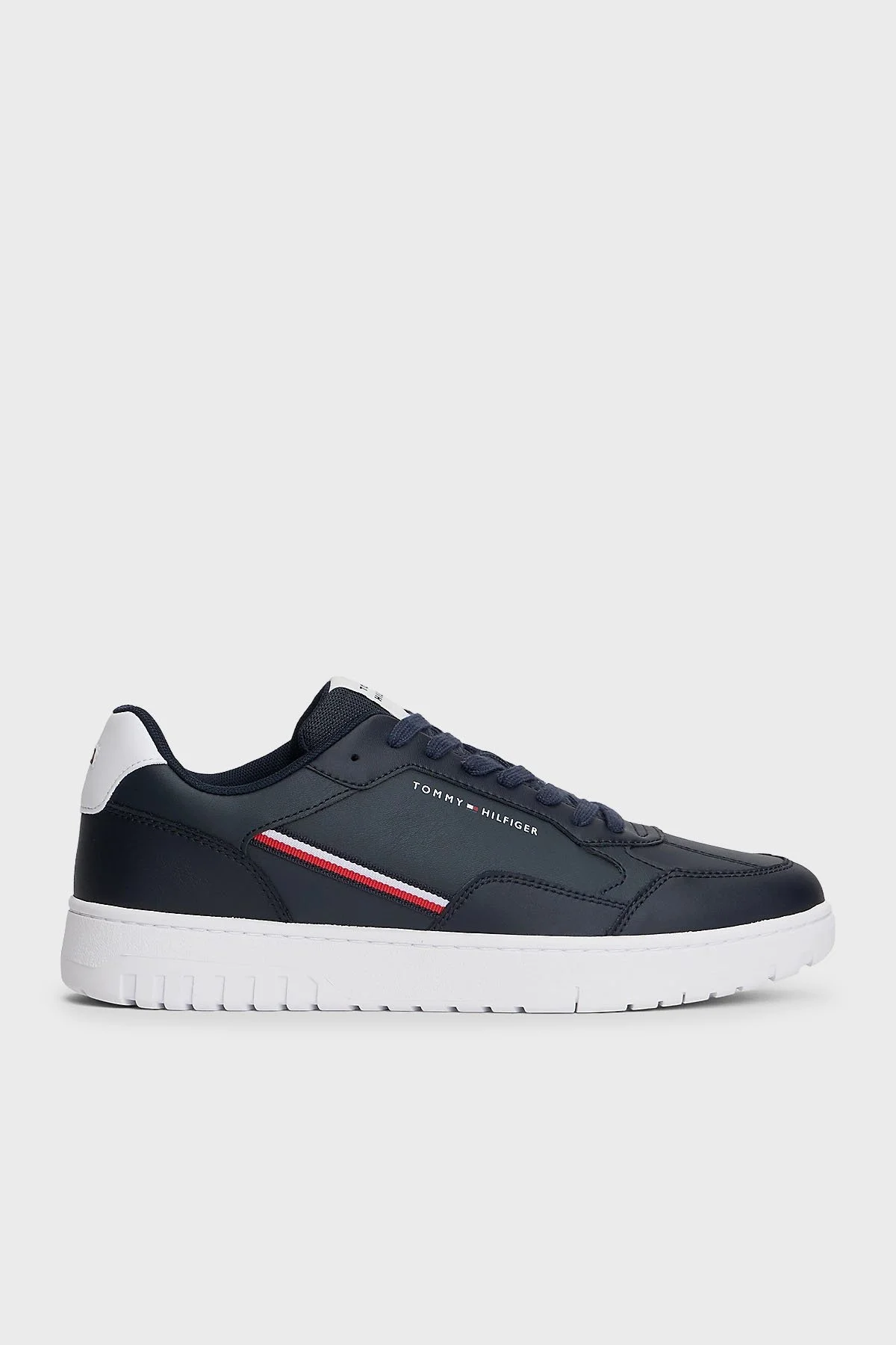 Tommy Hilfiger Logolu Deri Sneaker Erkek Ayakkabı FM0FM05631 DW5 LACİVERT - 1