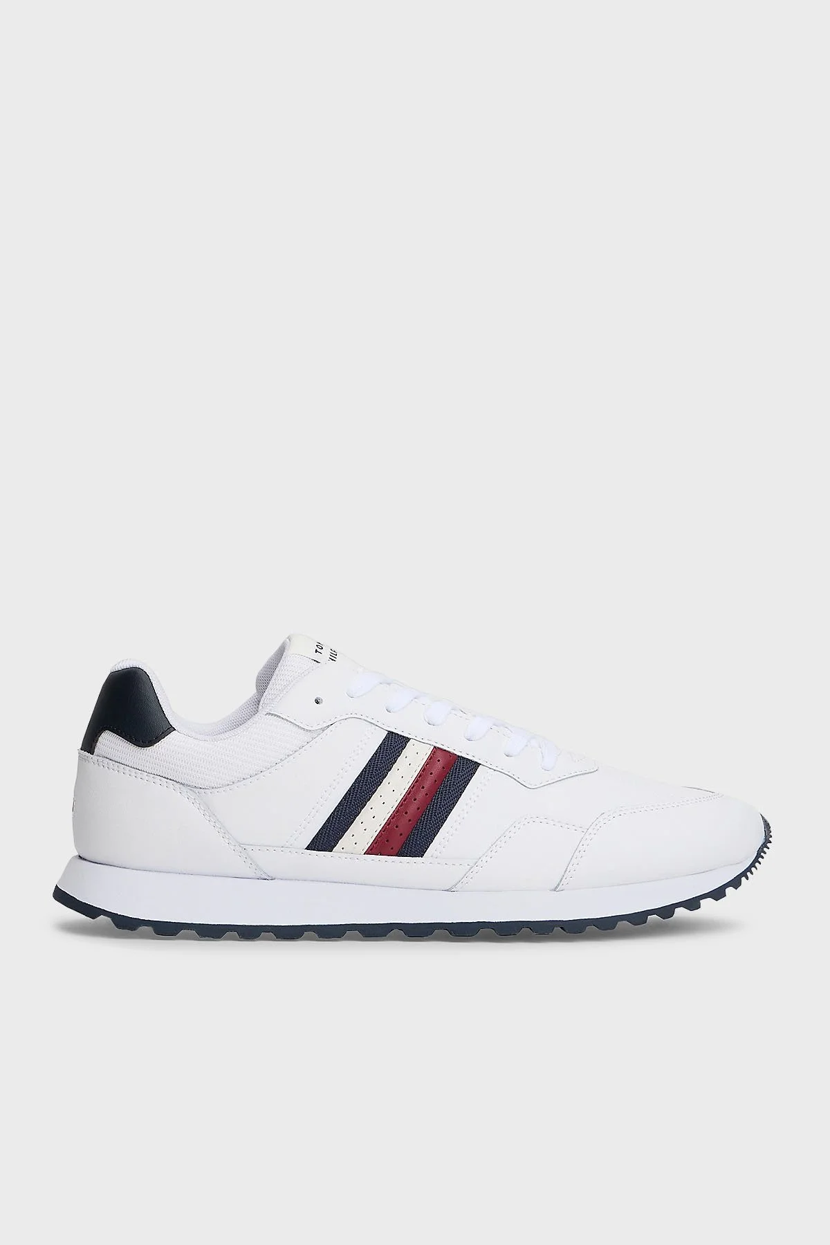 Tommy Hilfiger Logolu Deri Sneaker Erkek Ayakkabı FM0FM05637 YBS BEYAZ - 1