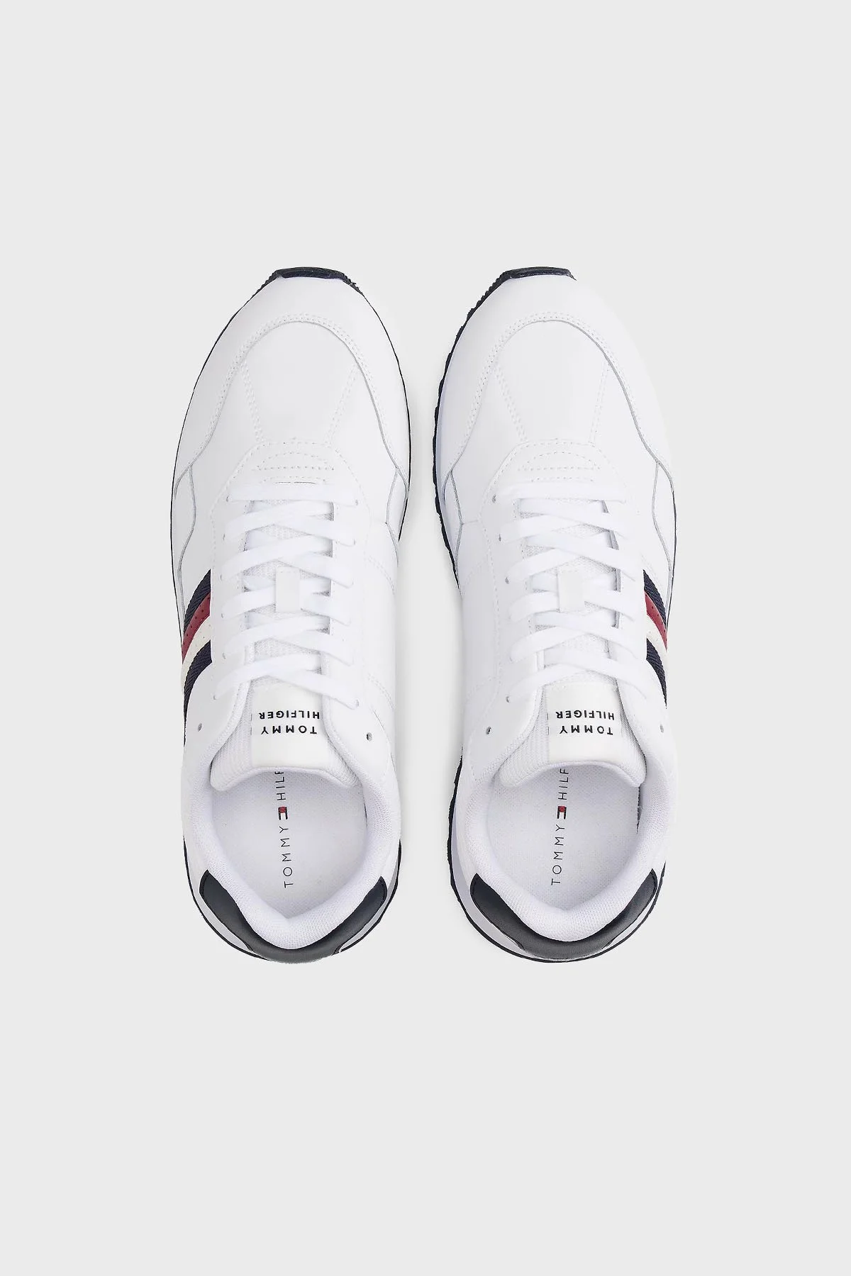 Tommy Hilfiger Logolu Deri Sneaker Erkek Ayakkabı FM0FM05637 YBS BEYAZ - 4
