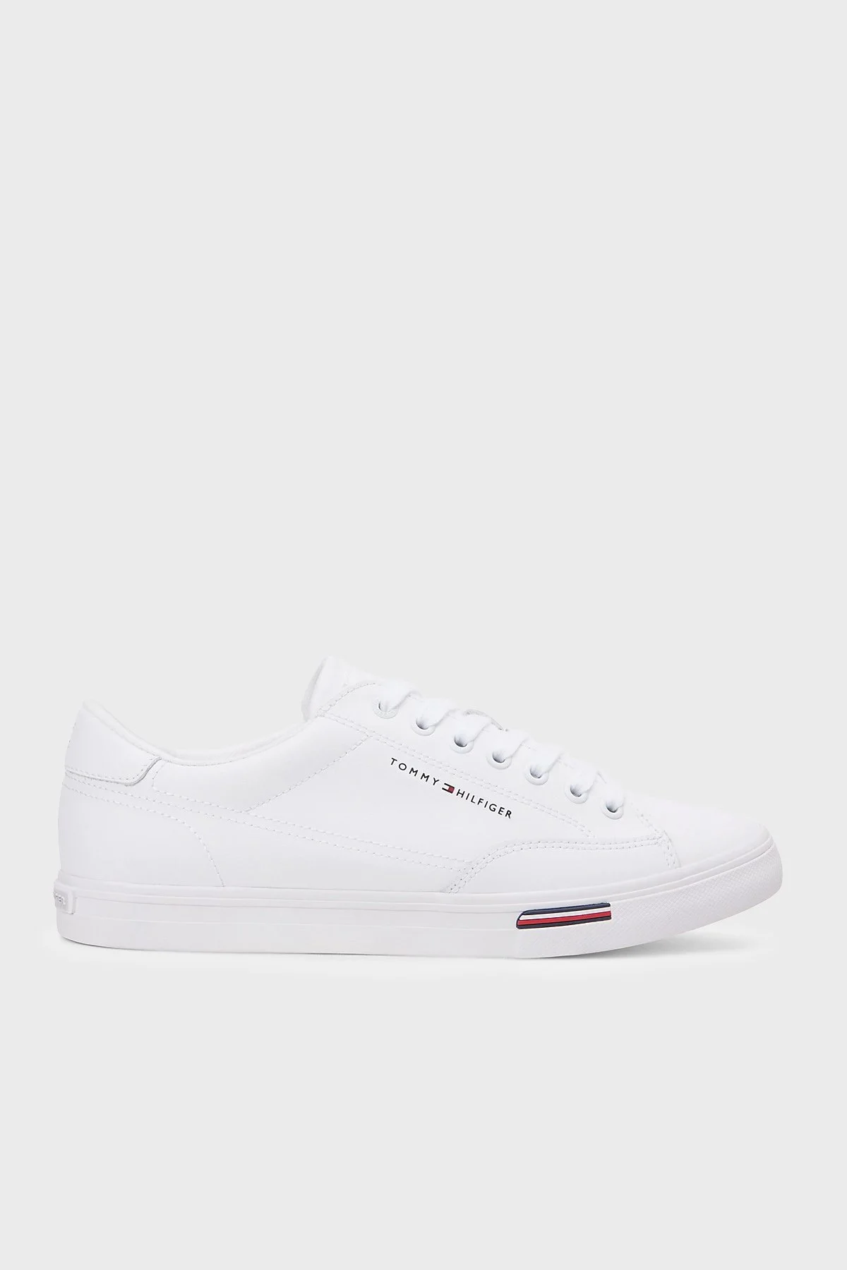 Tommy Hilfiger Logolu Deri Sneaker Erkek Ayakkabı FM0FM05814 YBS BEYAZ - 1