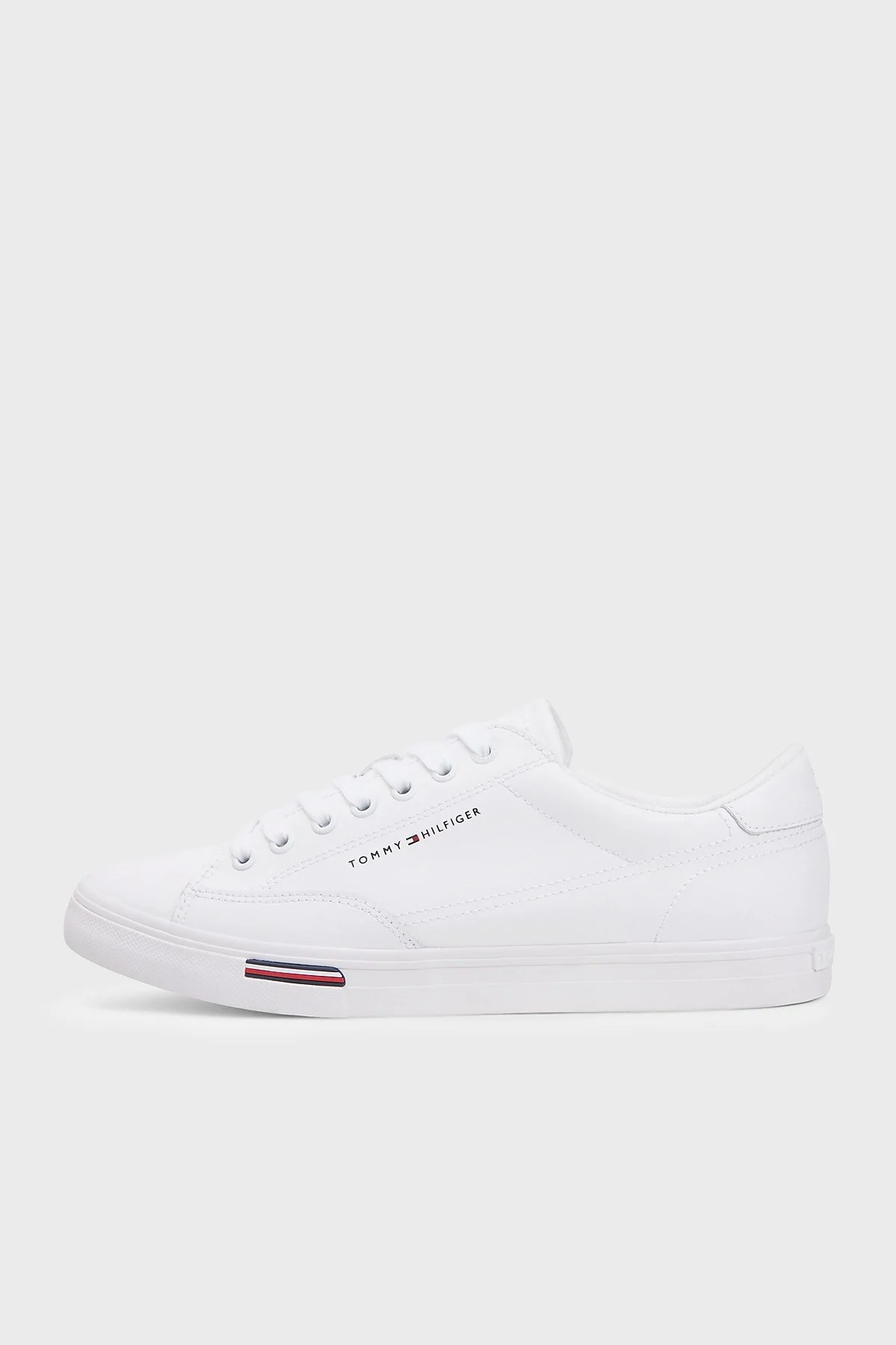 Tommy Hilfiger Logolu Deri Sneaker Erkek Ayakkabı FM0FM05814 YBS BEYAZ - 2