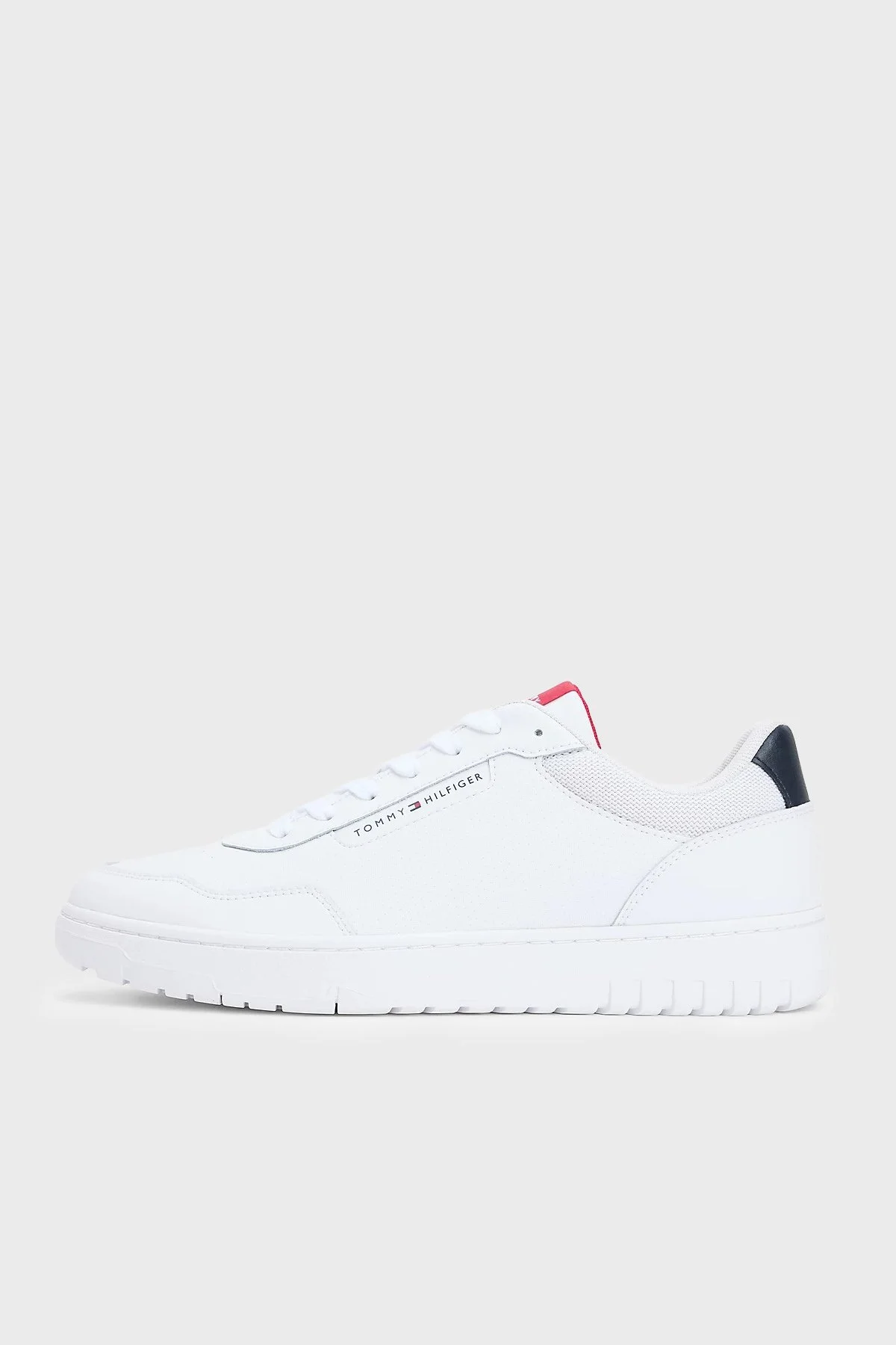 Tommy Hilfiger Logolu Deri Sneaker Erkek Ayakkabı FM0FM05868 YBS BEYAZ - 3