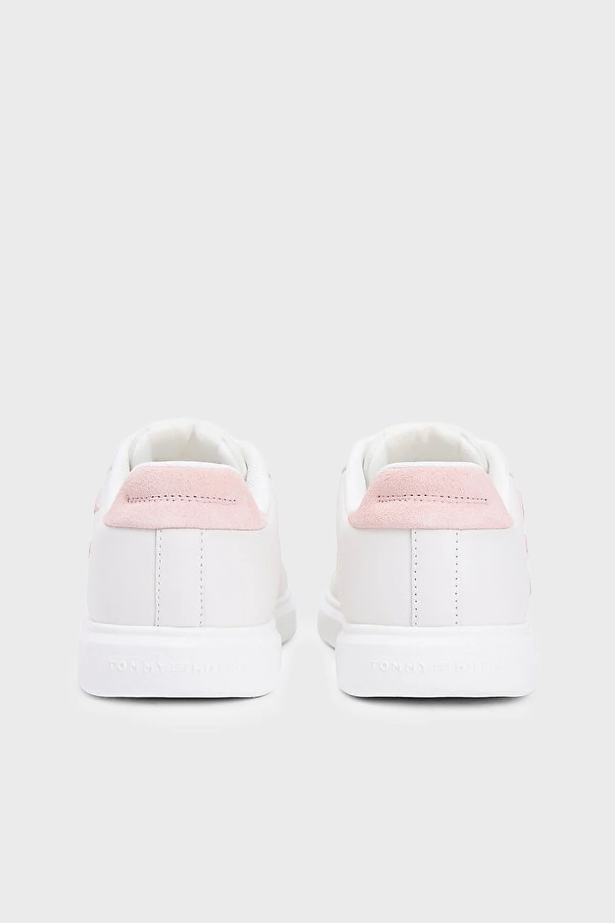 Tommy Hilfiger Logolu Deri Sneaker Kadın Ayakkabı FW0FW09363 02Y BEYAZ-PEMBE - 5