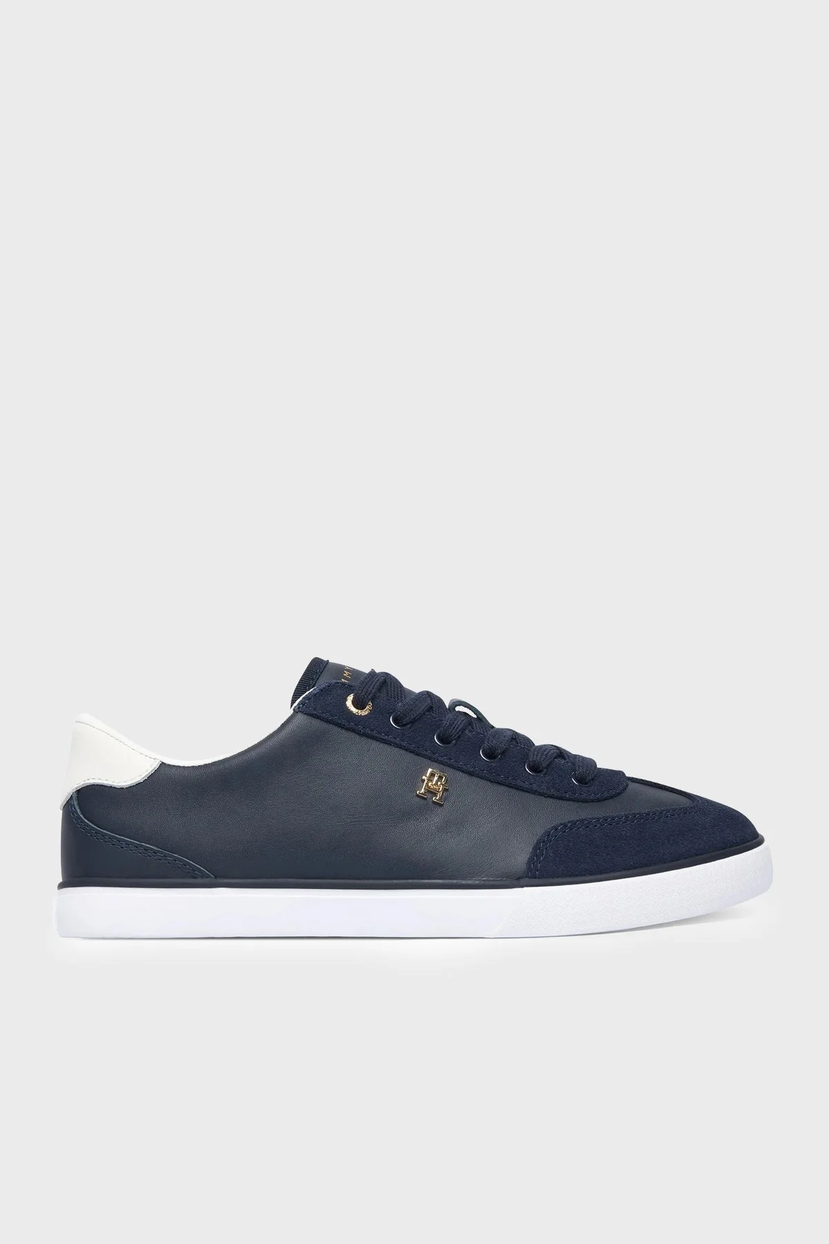 Tommy Hilfiger Logolu Deri Sneaker Kadın Ayakkabı FW0FW09391 DW6 Lacivert - 1