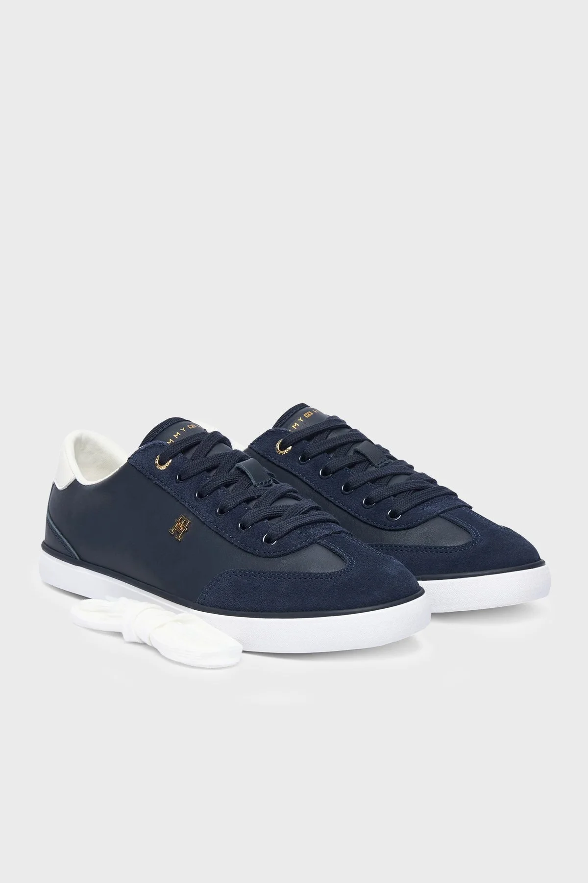 Tommy Hilfiger Logolu Deri Sneaker Kadın Ayakkabı FW0FW09391 DW6 Lacivert - 3