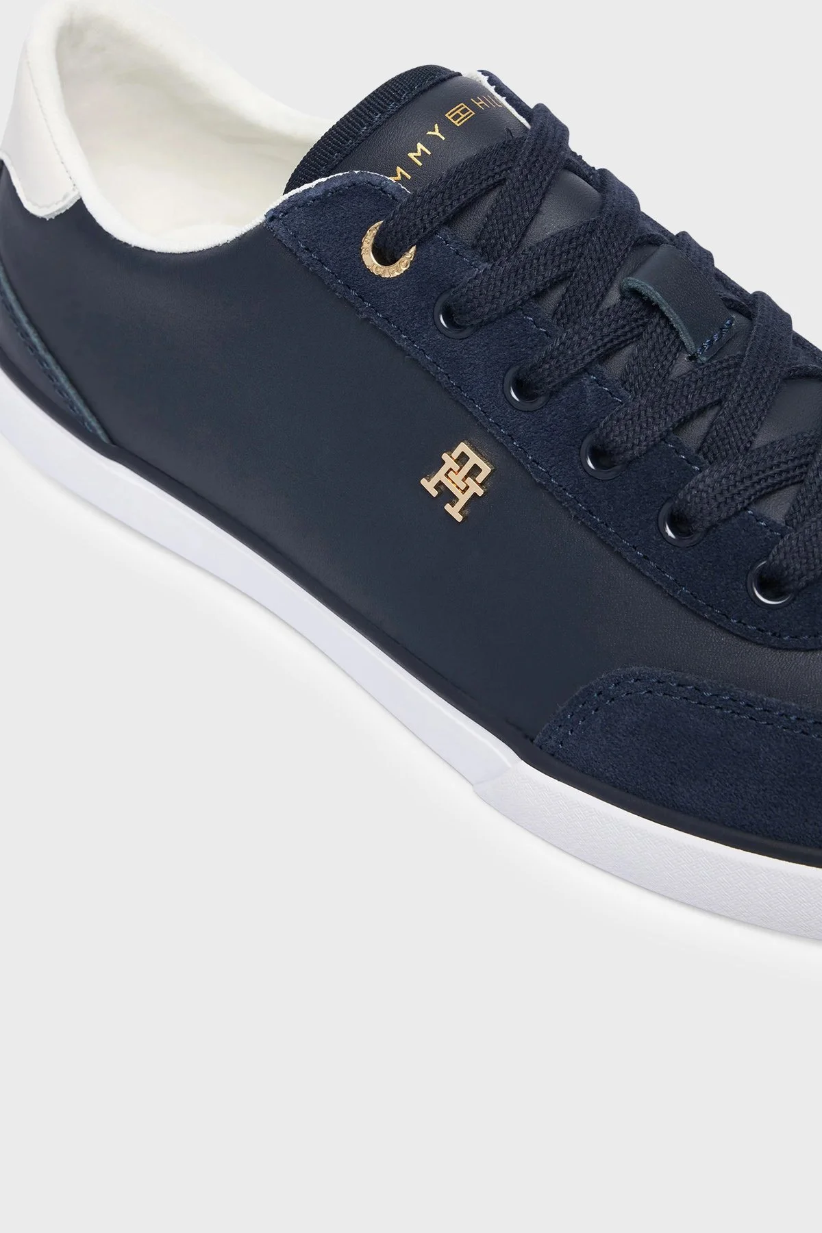 Tommy Hilfiger Logolu Deri Sneaker Kadın Ayakkabı FW0FW09391 DW6 Lacivert - 7