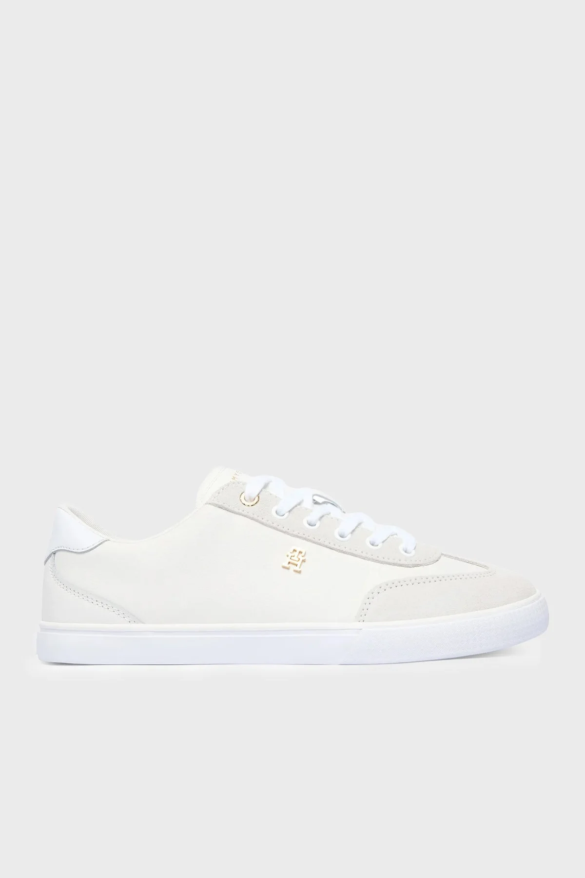 Tommy Hilfiger Logolu Deri Sneaker Kadın Ayakkabı FW0FW09391 YBL Beyaz - 1