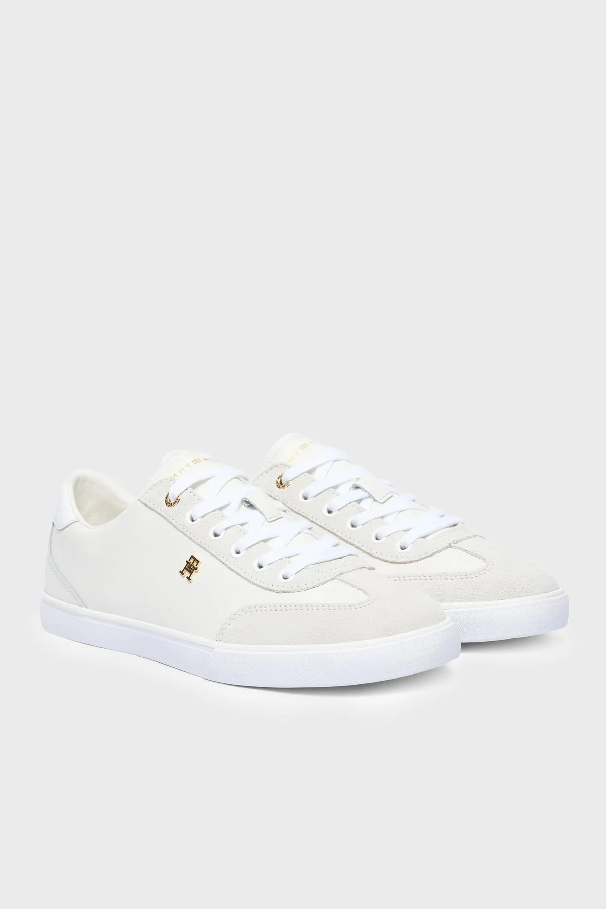 Tommy Hilfiger Logolu Deri Sneaker Kadın Ayakkabı FW0FW09391 YBL Beyaz - 2