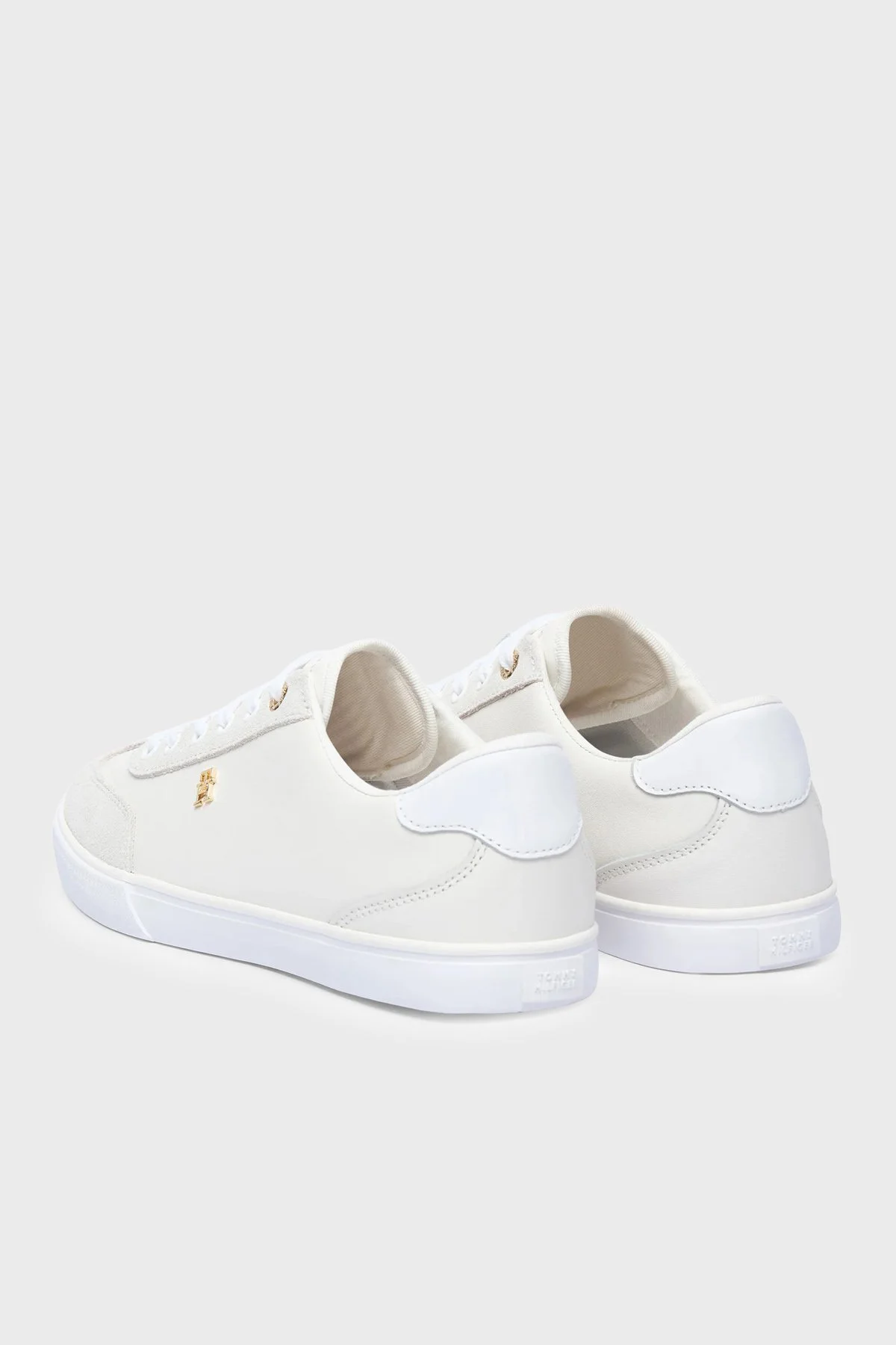 Tommy Hilfiger Logolu Deri Sneaker Kadın Ayakkabı FW0FW09391 YBL Beyaz - 3