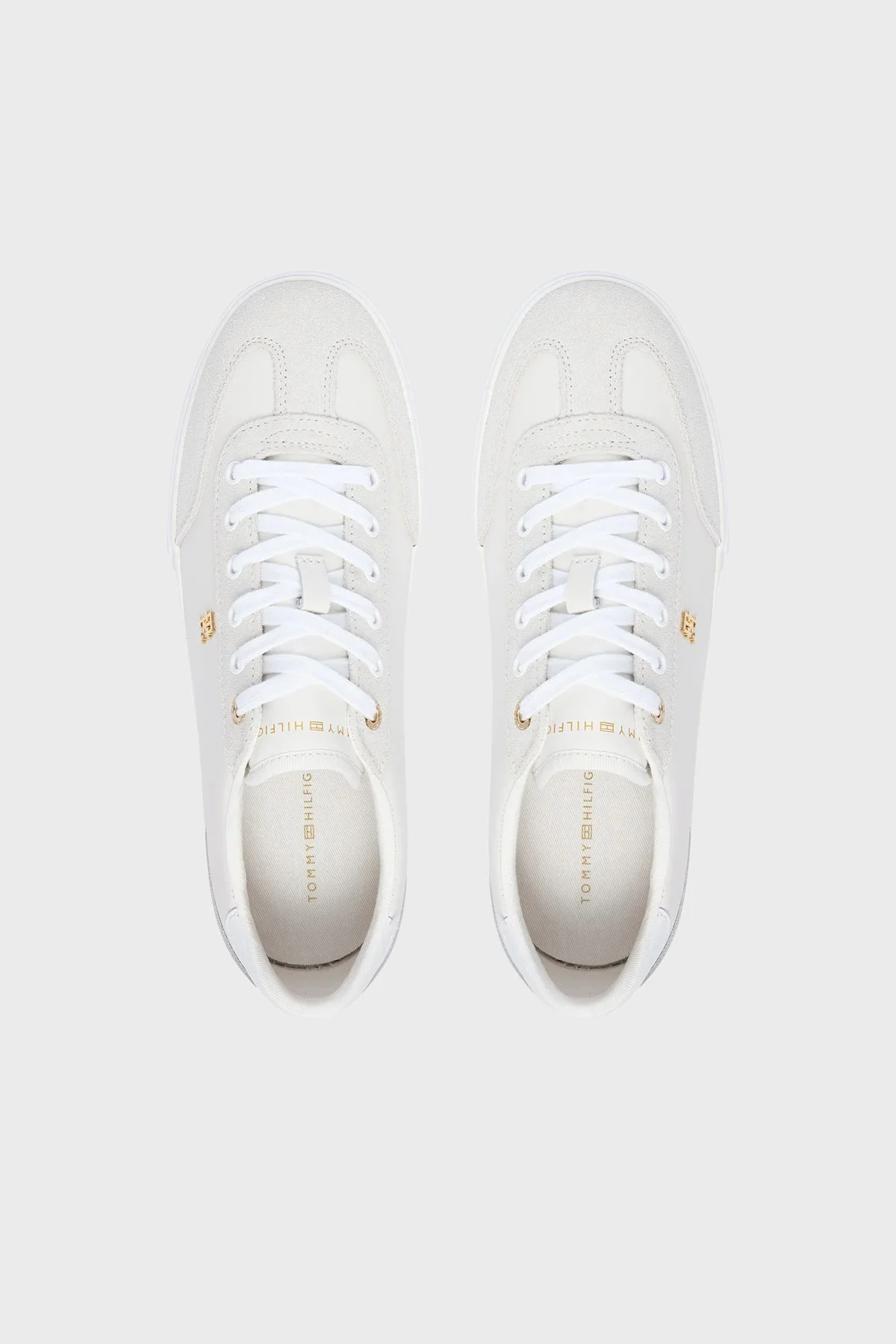 Tommy Hilfiger Logolu Deri Sneaker Kadın Ayakkabı FW0FW09391 YBL Beyaz - 5