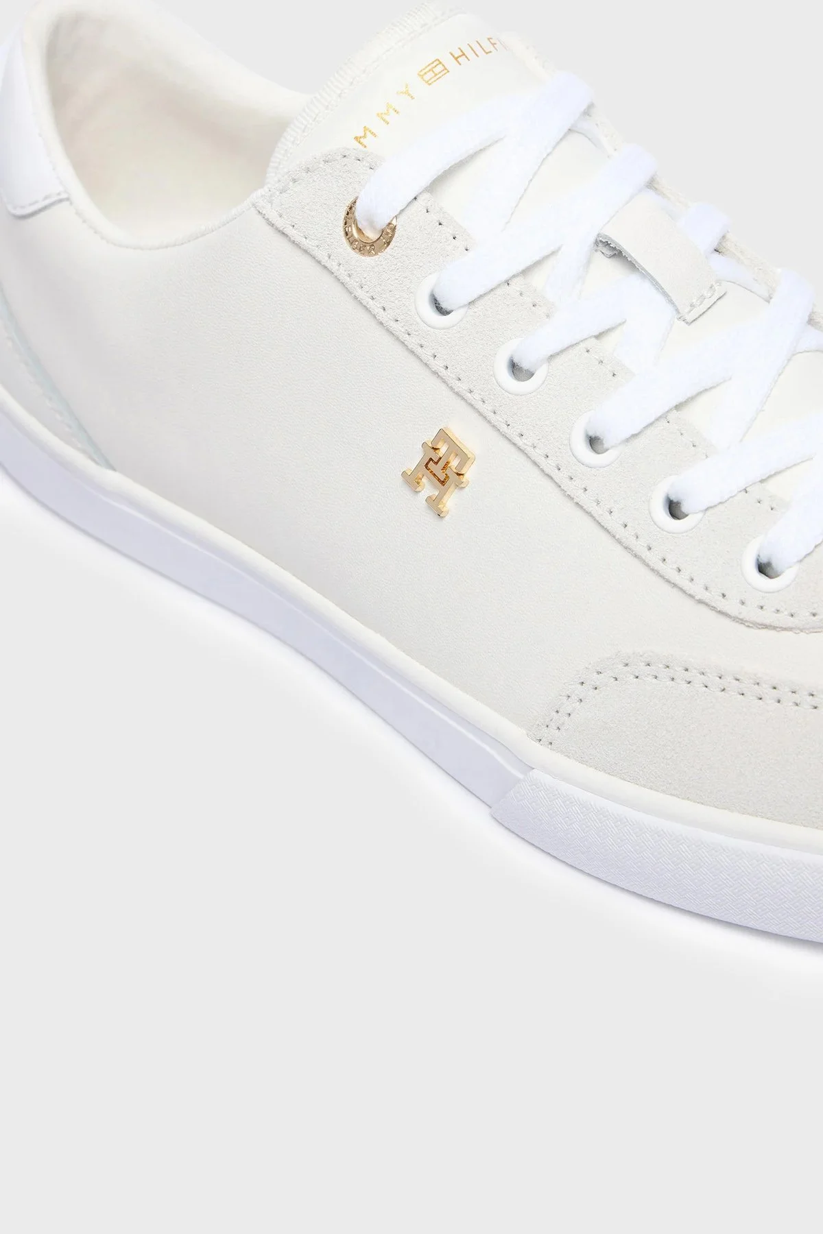 Tommy Hilfiger Logolu Deri Sneaker Kadın Ayakkabı FW0FW09391 YBL Beyaz - 6