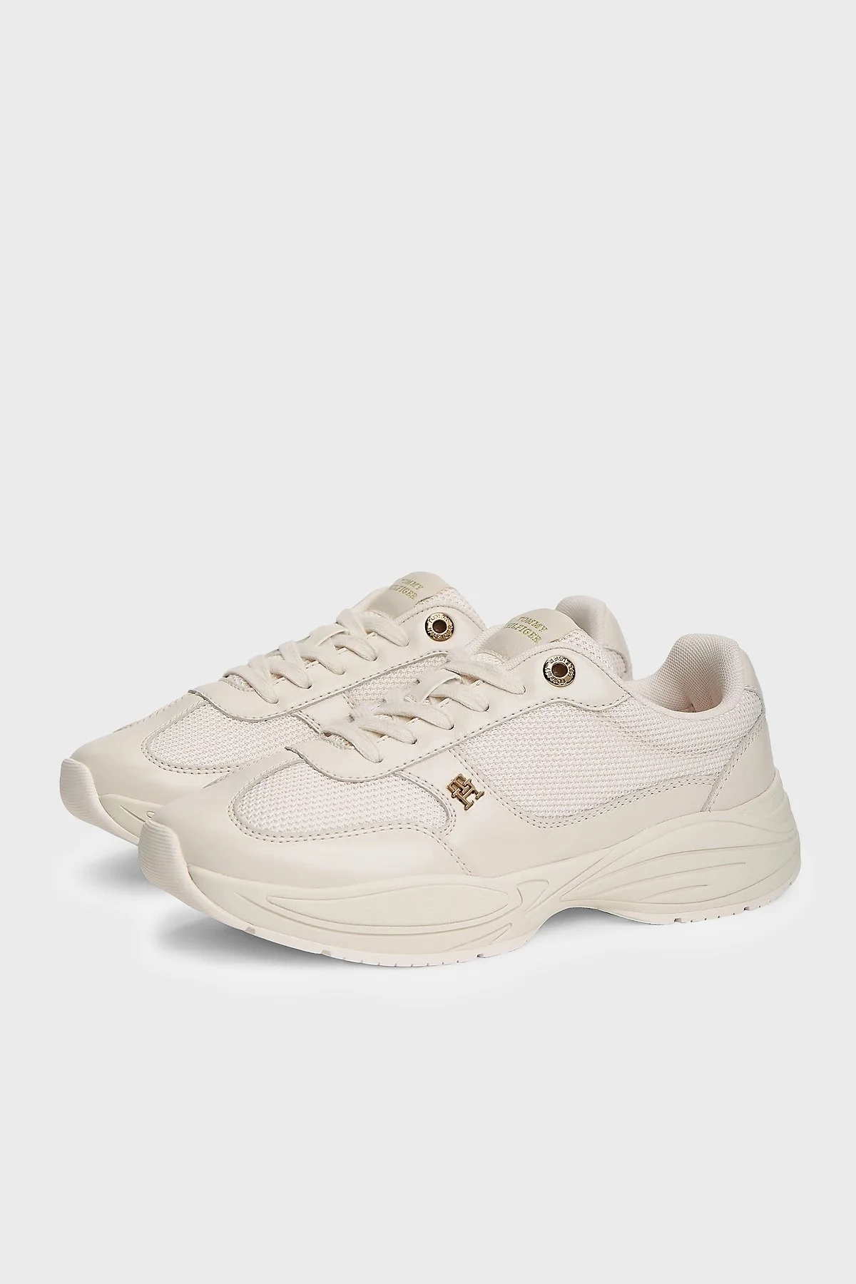 Tommy Hilfiger Logolu Deri Sneaker Kadın Ayakkabı FW0FW09413 AEO Bej - 3