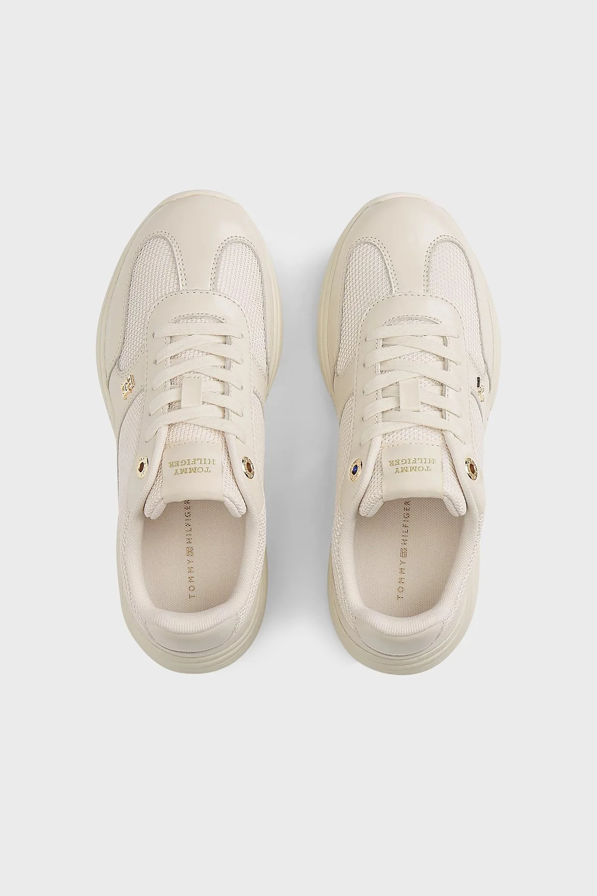 Tommy Hilfiger Logolu Deri Sneaker Kadın Ayakkabı FW0FW09413 AEO Bej - 5
