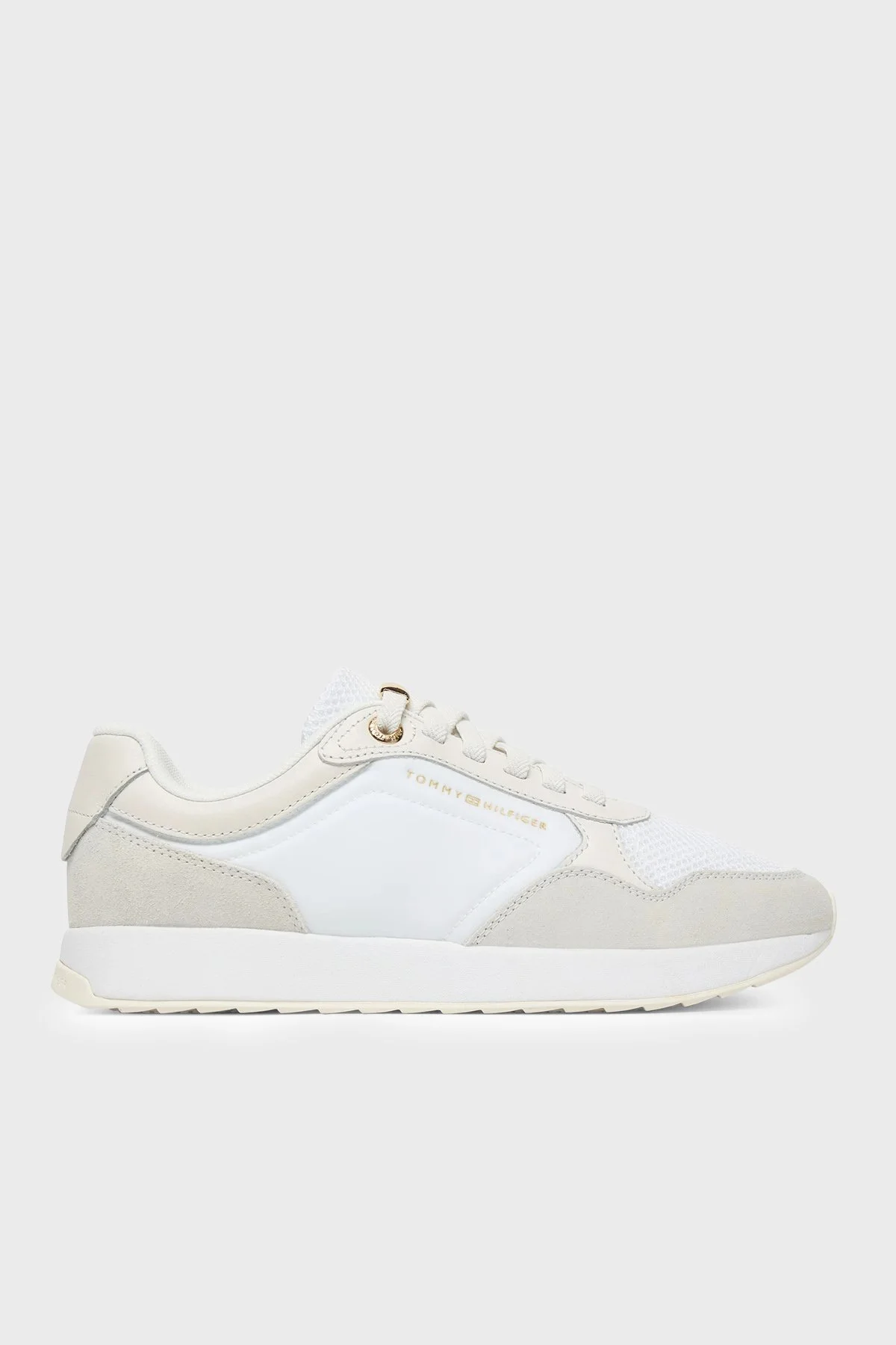 Tommy Hilfiger Logolu Deri Sneaker Kadın Ayakkabı FW0FW09465 YBS BEYAZ - 1