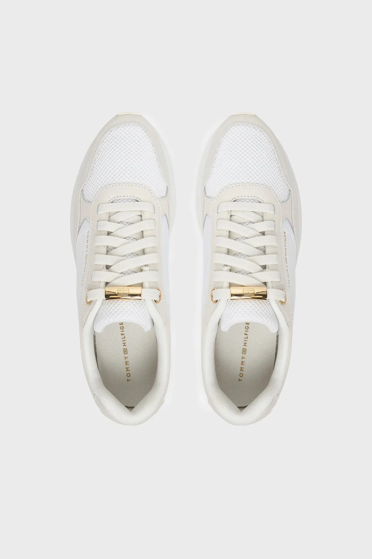 Tommy Hilfiger Logolu Deri Sneaker Kadın Ayakkabı FW0FW09465 YBS BEYAZ - 3
