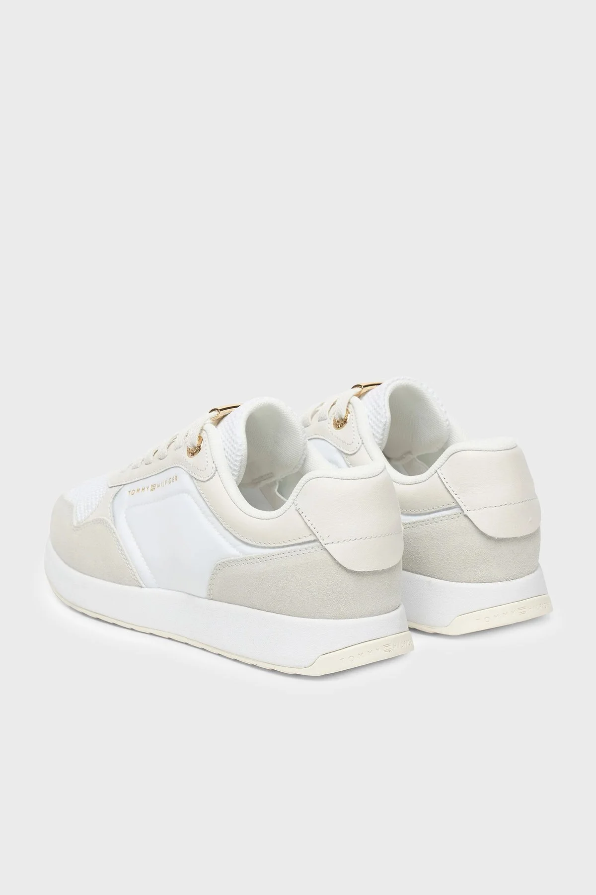 Tommy Hilfiger Logolu Deri Sneaker Kadın Ayakkabı FW0FW09465 YBS BEYAZ - 4