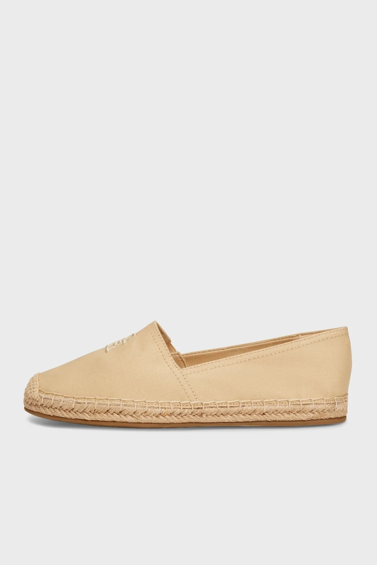 Tommy Hilfiger Logolu Düz Espadril Bayan Ayakkabı FW0FW07721 ACR BEJ - 2