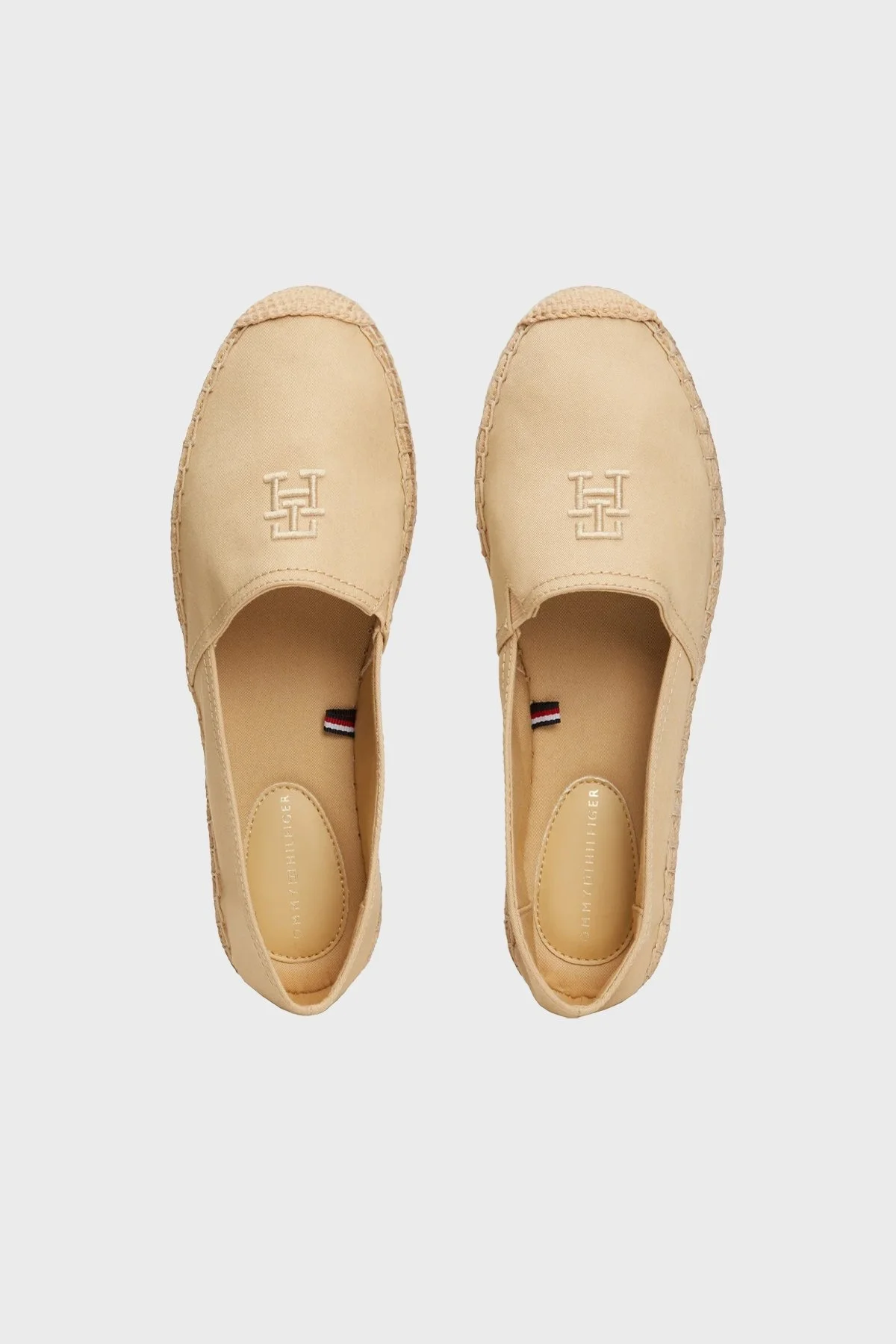 Tommy Hilfiger Logolu Düz Espadril Bayan Ayakkabı FW0FW07721 ACR BEJ - 5