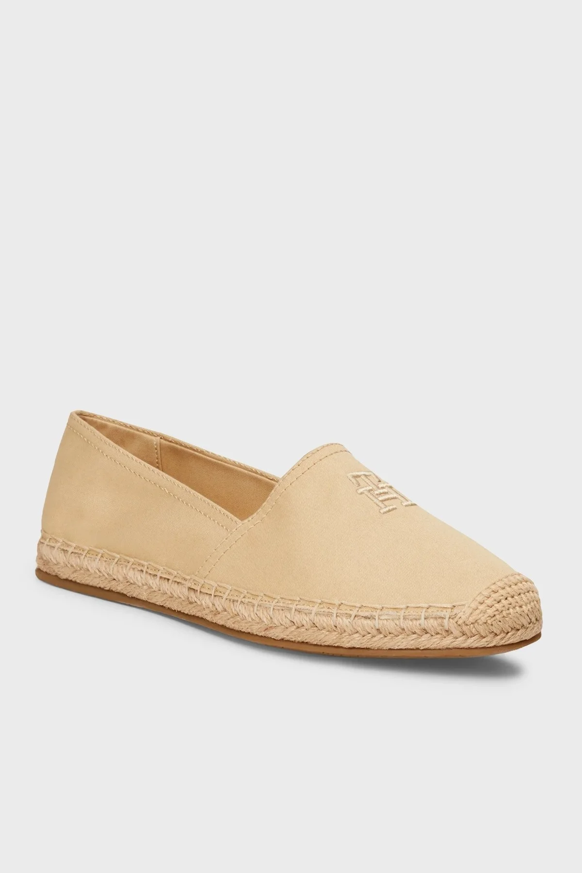 Tommy Hilfiger Logolu Düz Espadril Bayan Ayakkabı FW0FW07721 ACR BEJ - 6